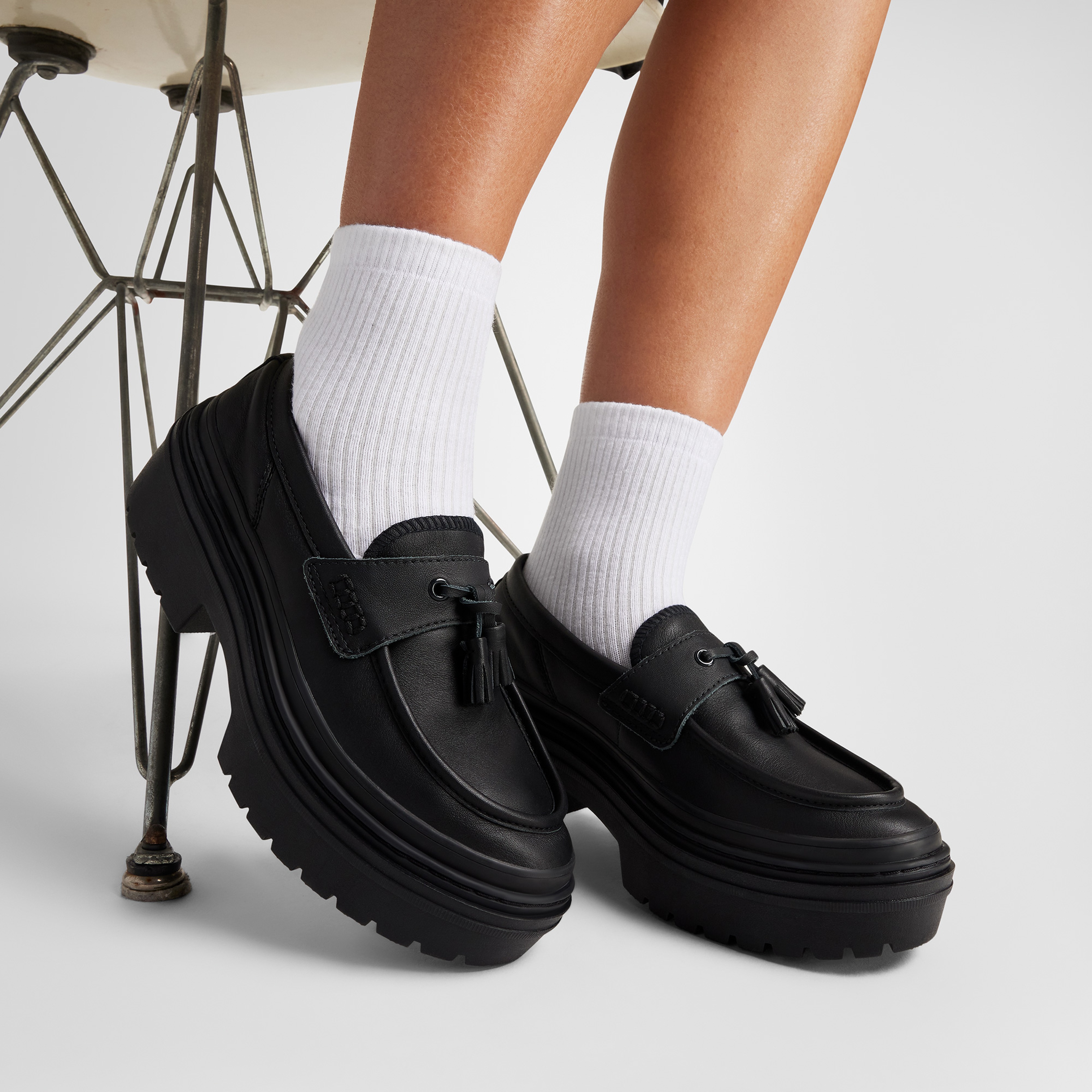 Converse Chuck Taylor All Star Lugged Heel Loafer Kadın Siyah Deri Platform