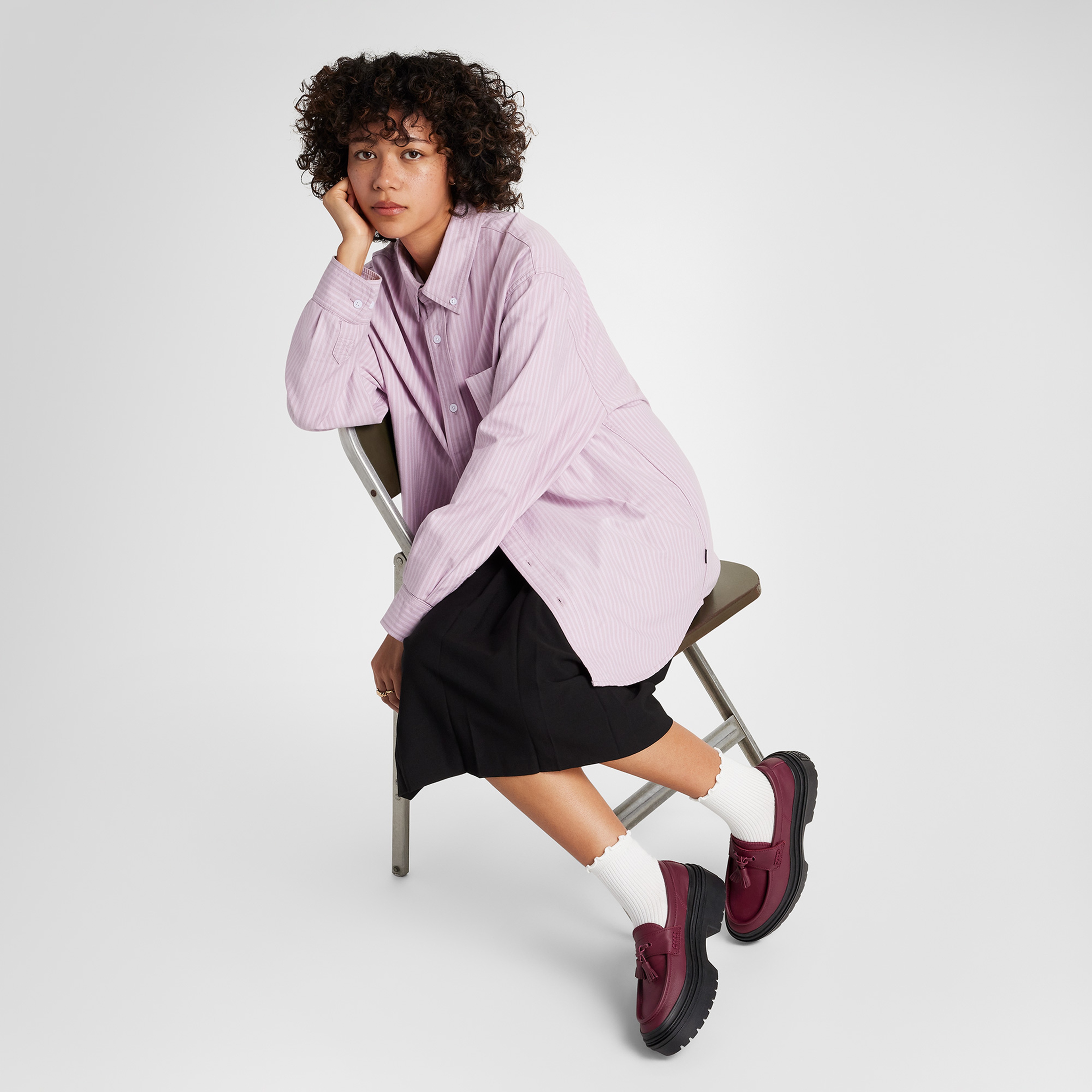 Converse Chuck Taylor All Star Lugged Heel Loafer Kadın Bordo Deri Platform