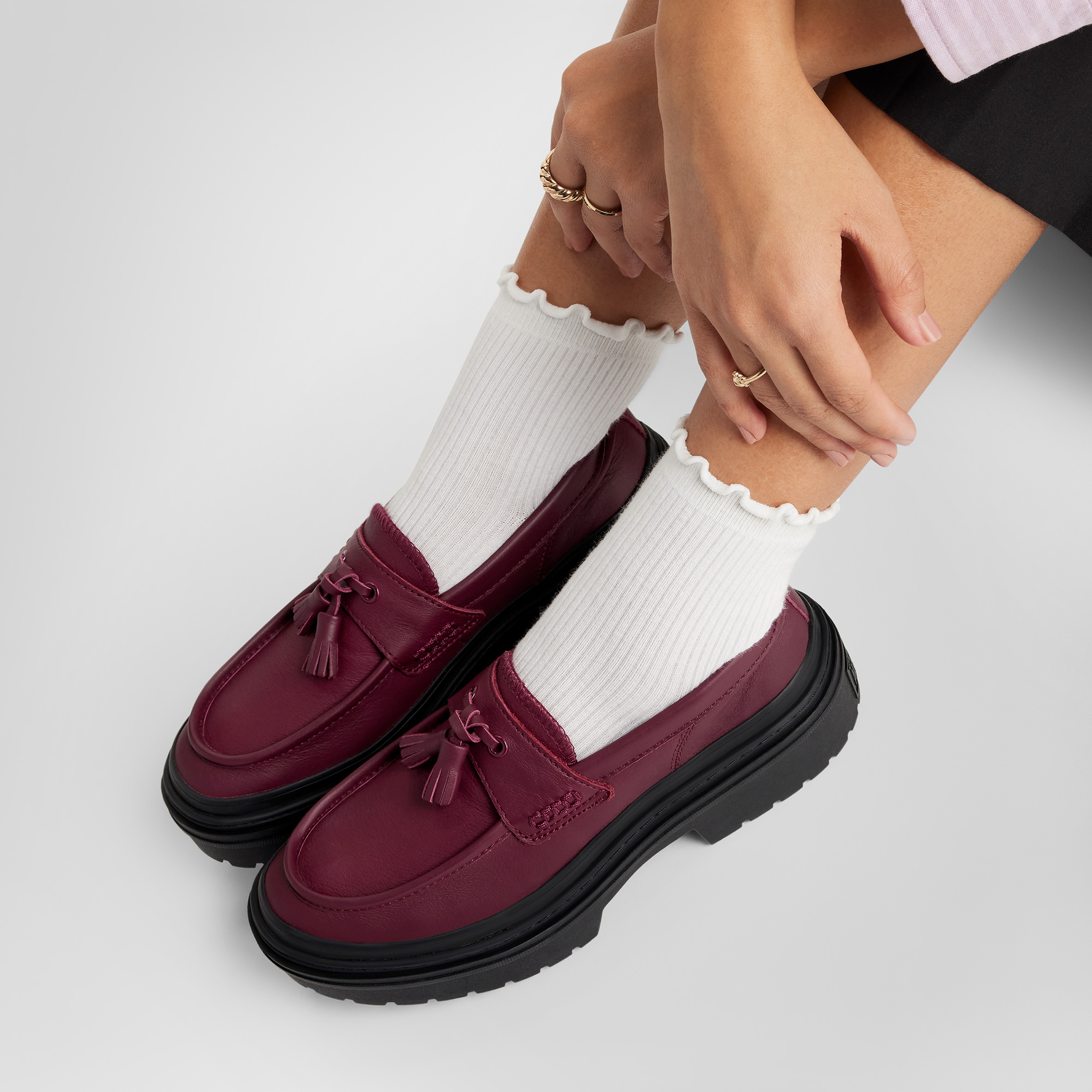 Converse Chuck Taylor All Star Lugged Heel Loafer Kadın Bordo Deri Platform