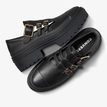 Converse Chuck Taylor All Star Lugged Heel Mary Jane Kadın Siyah Deri Platform Babet