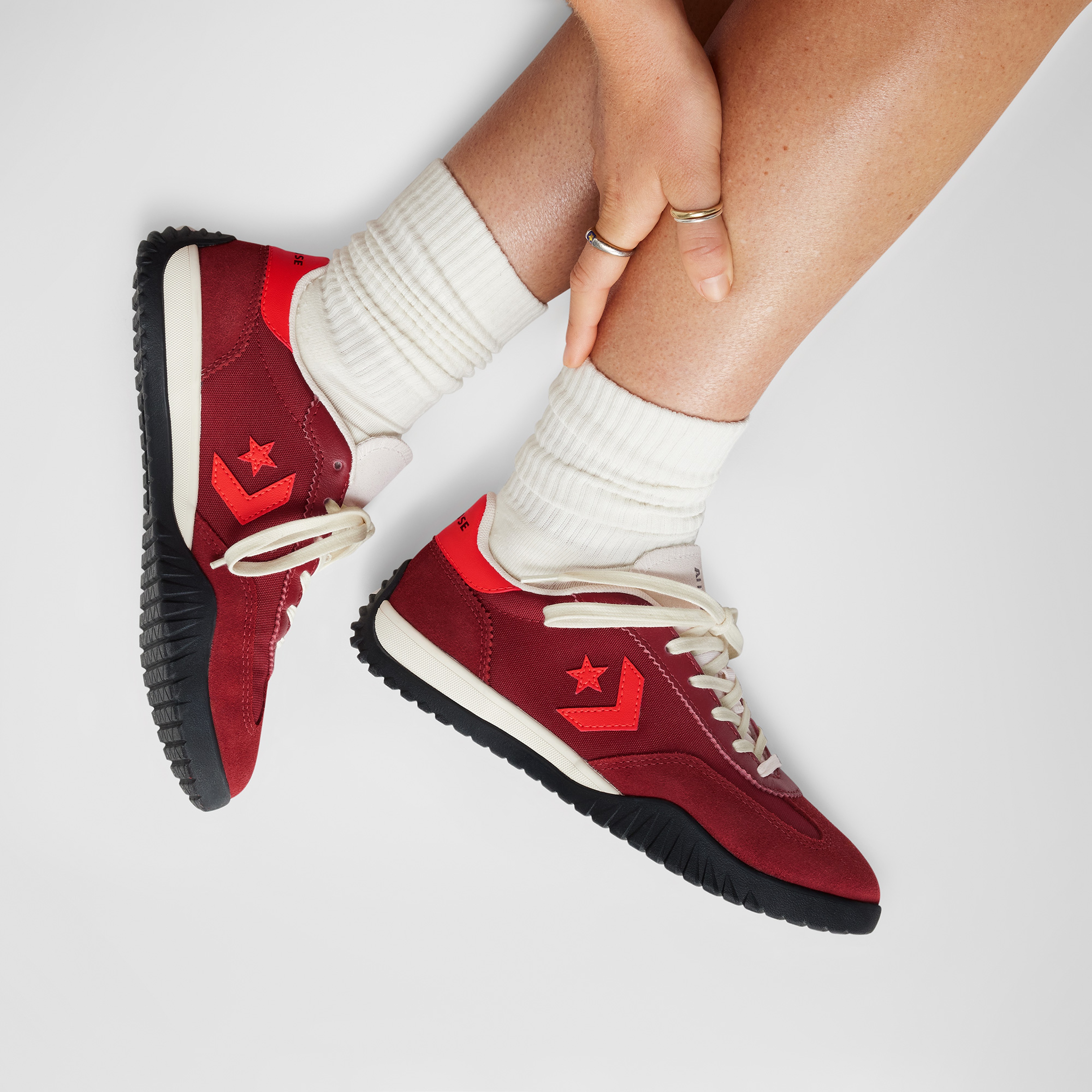 Converse Run Star Trainer Unisex Kırmızı Deri Sneaker