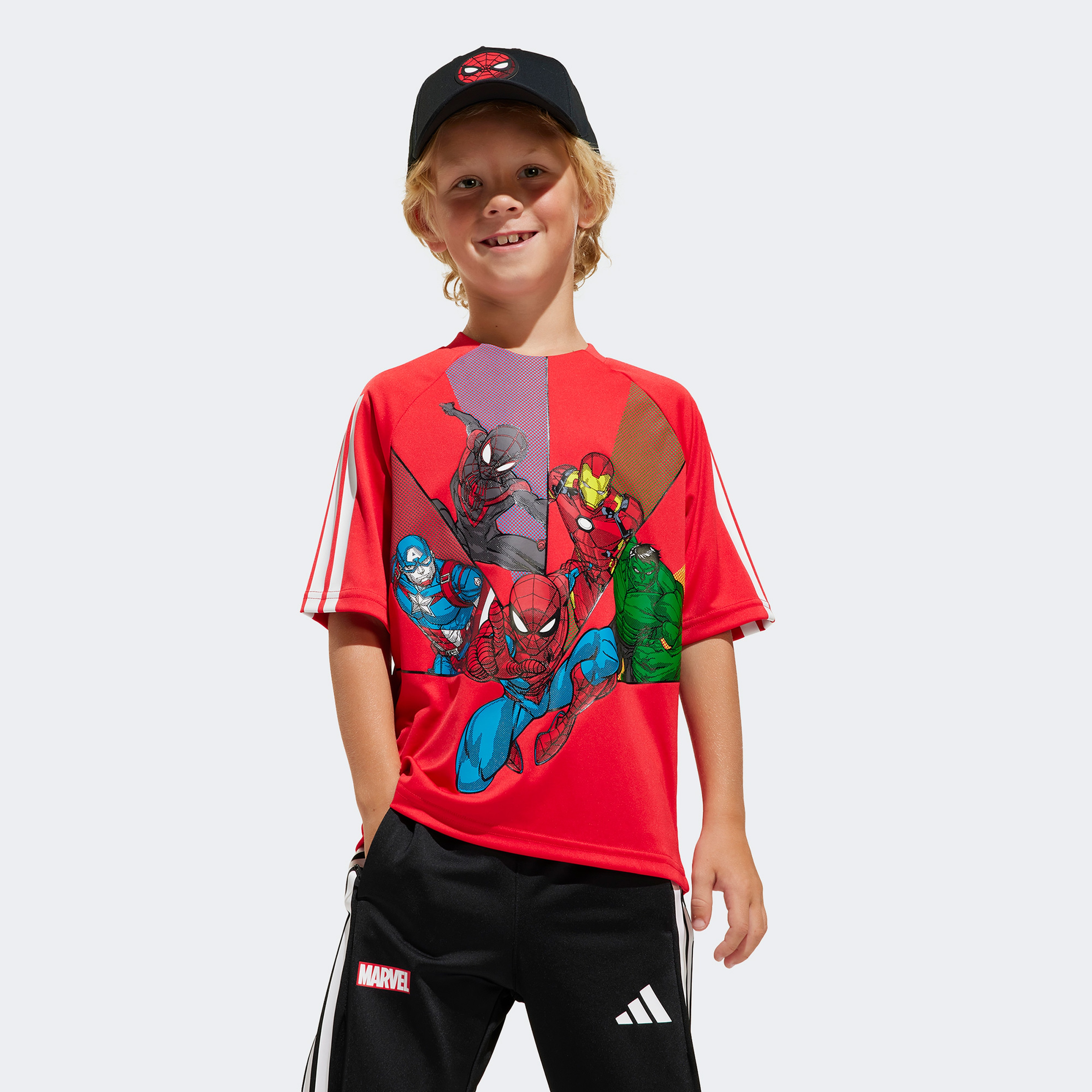 adidas X Marvel Spiderman Çocuk Kırmızı T-Shirt