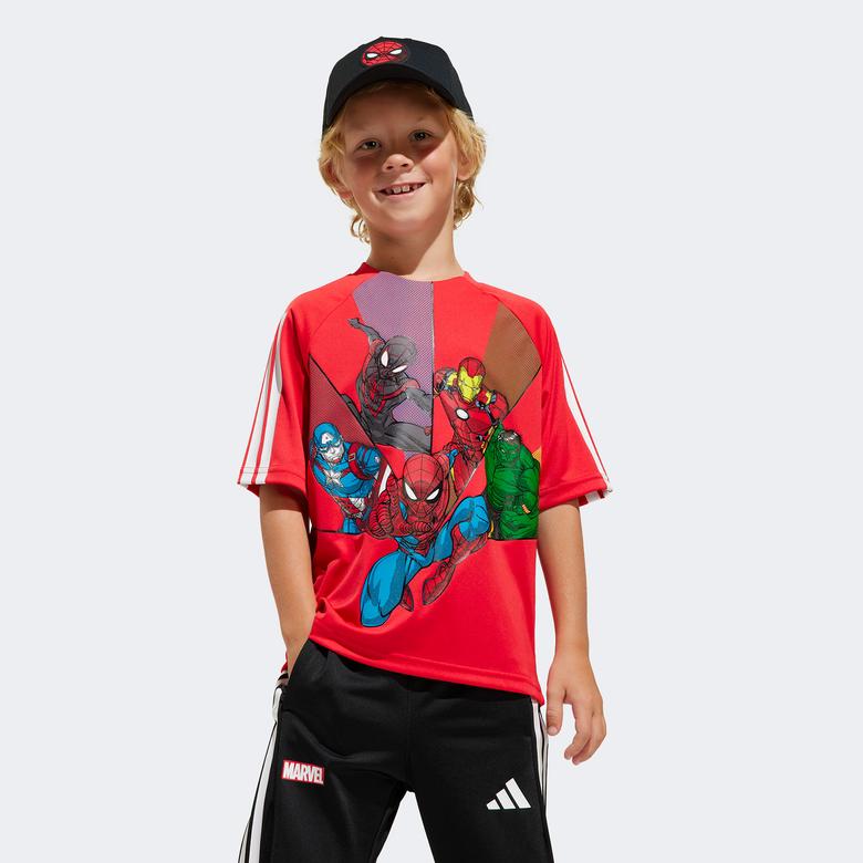adidas X Marvel Spiderman Çocuk Kırmızı T-Shirt
