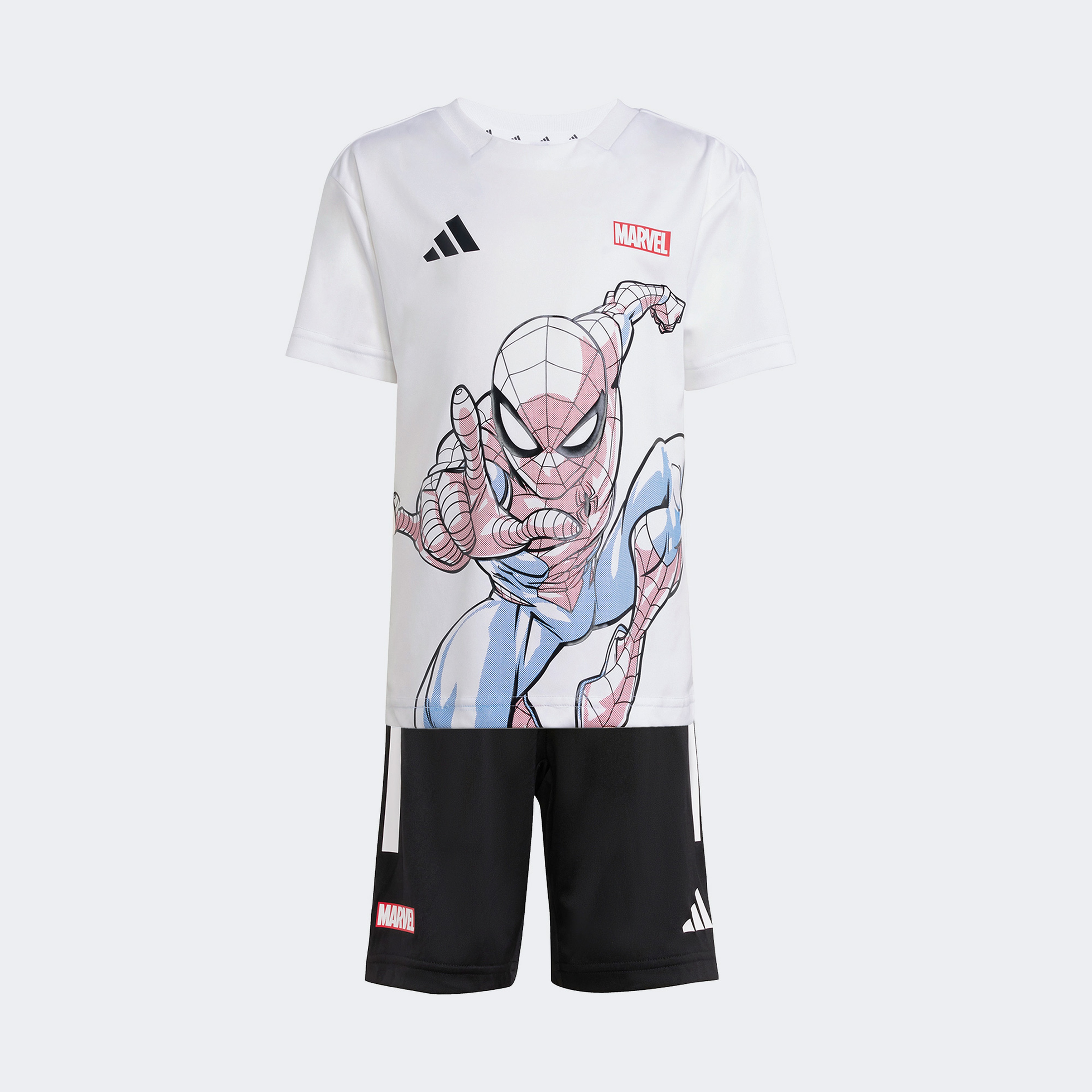 adidas X Marvel Spiderman Çocuk Beyaz/Siyah Şort Takımı