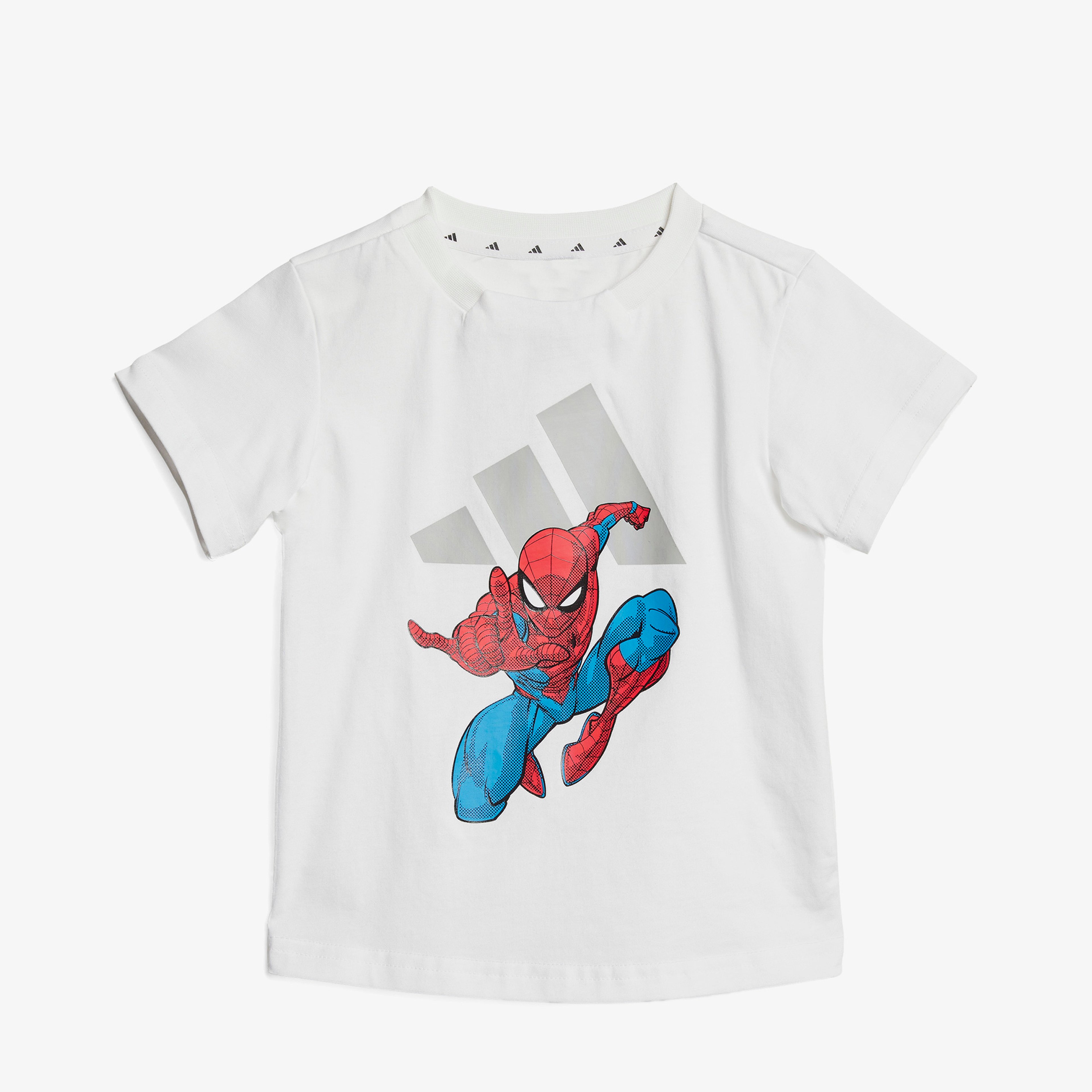 adidas X Marvel Spiderman Çocuk Beyaz/Kırmızı Şort Takımı
