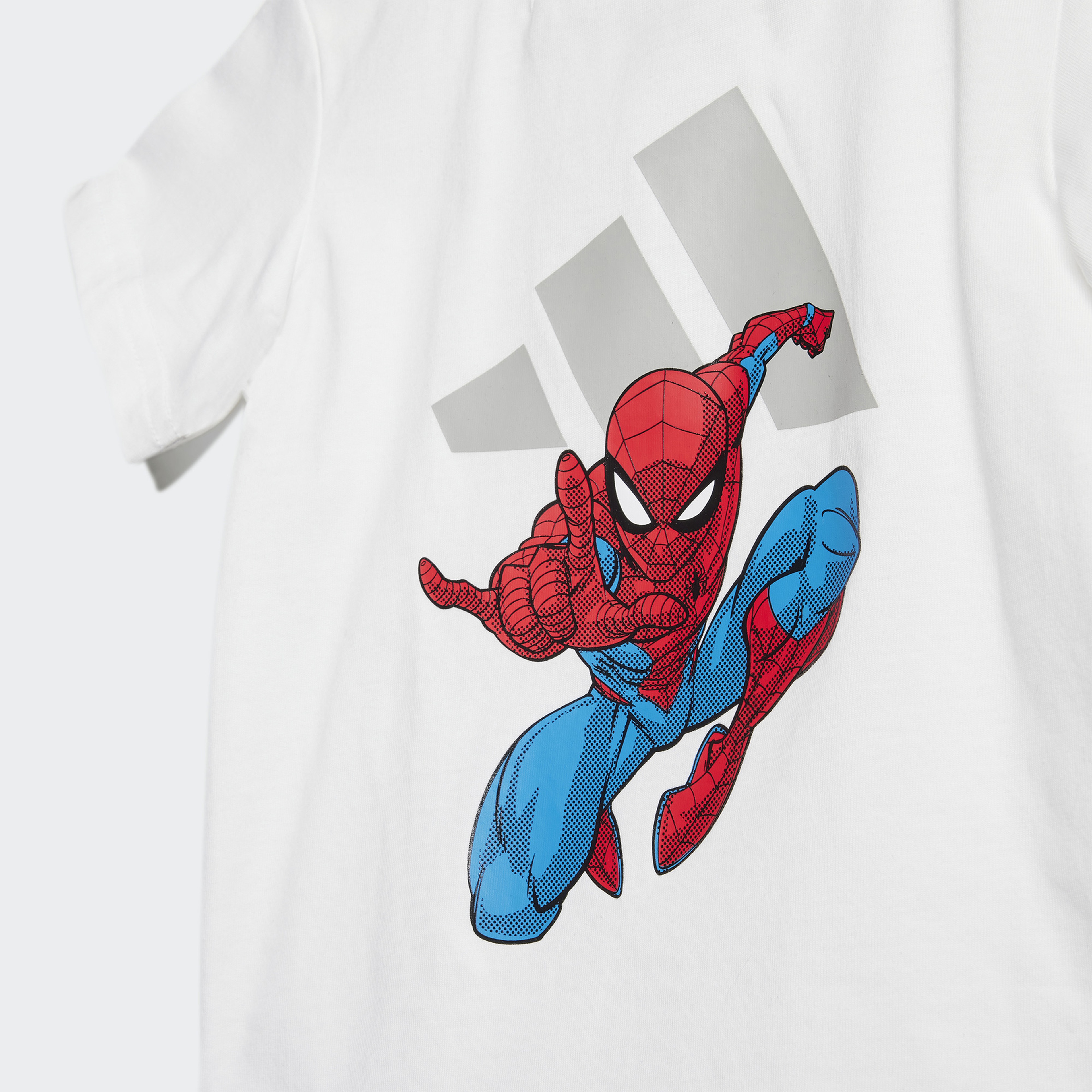 adidas X Marvel Spiderman Çocuk Beyaz/Kırmızı Şort Takımı