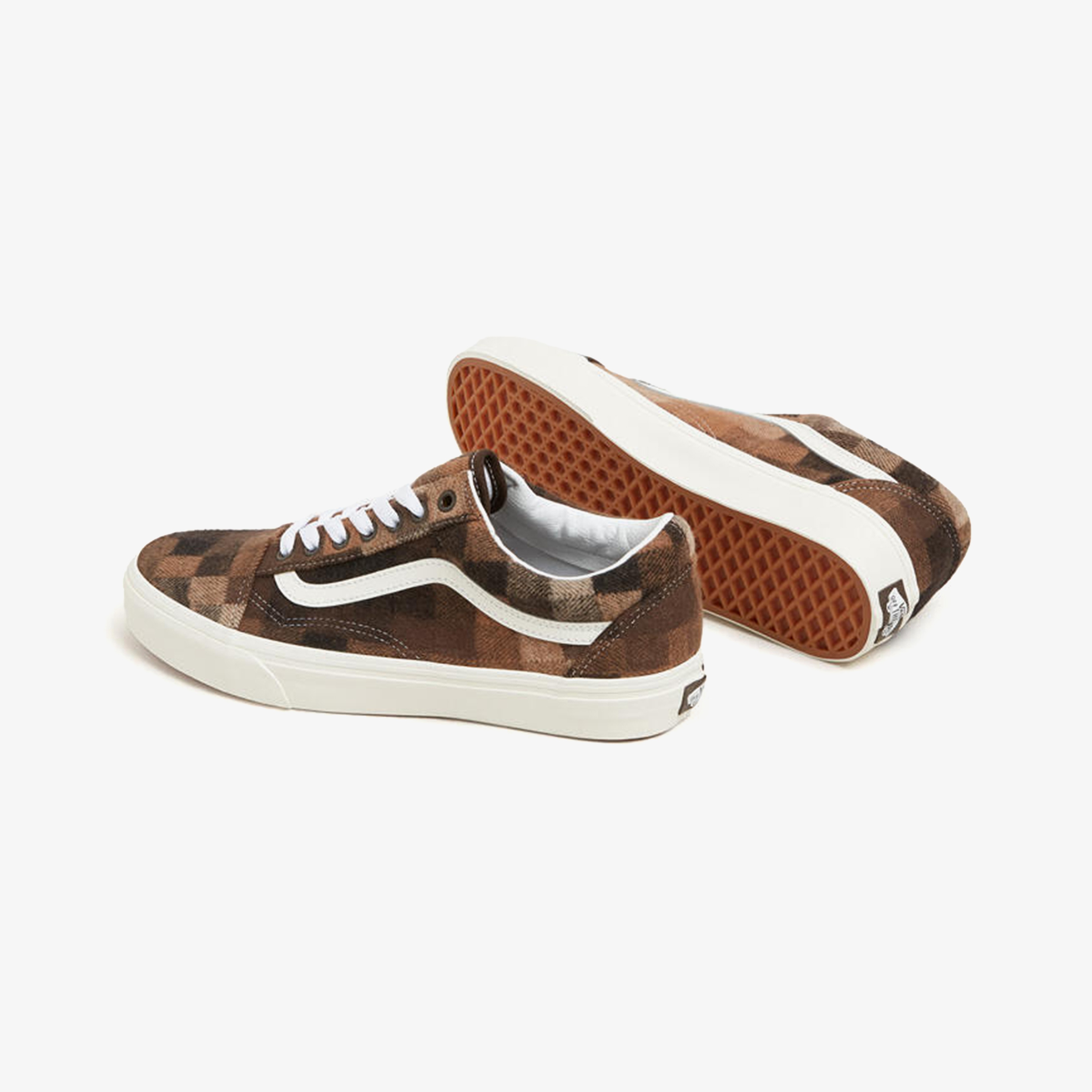 Vans Old Skool Checkerboard Unisex Kahverengi Sneaker
