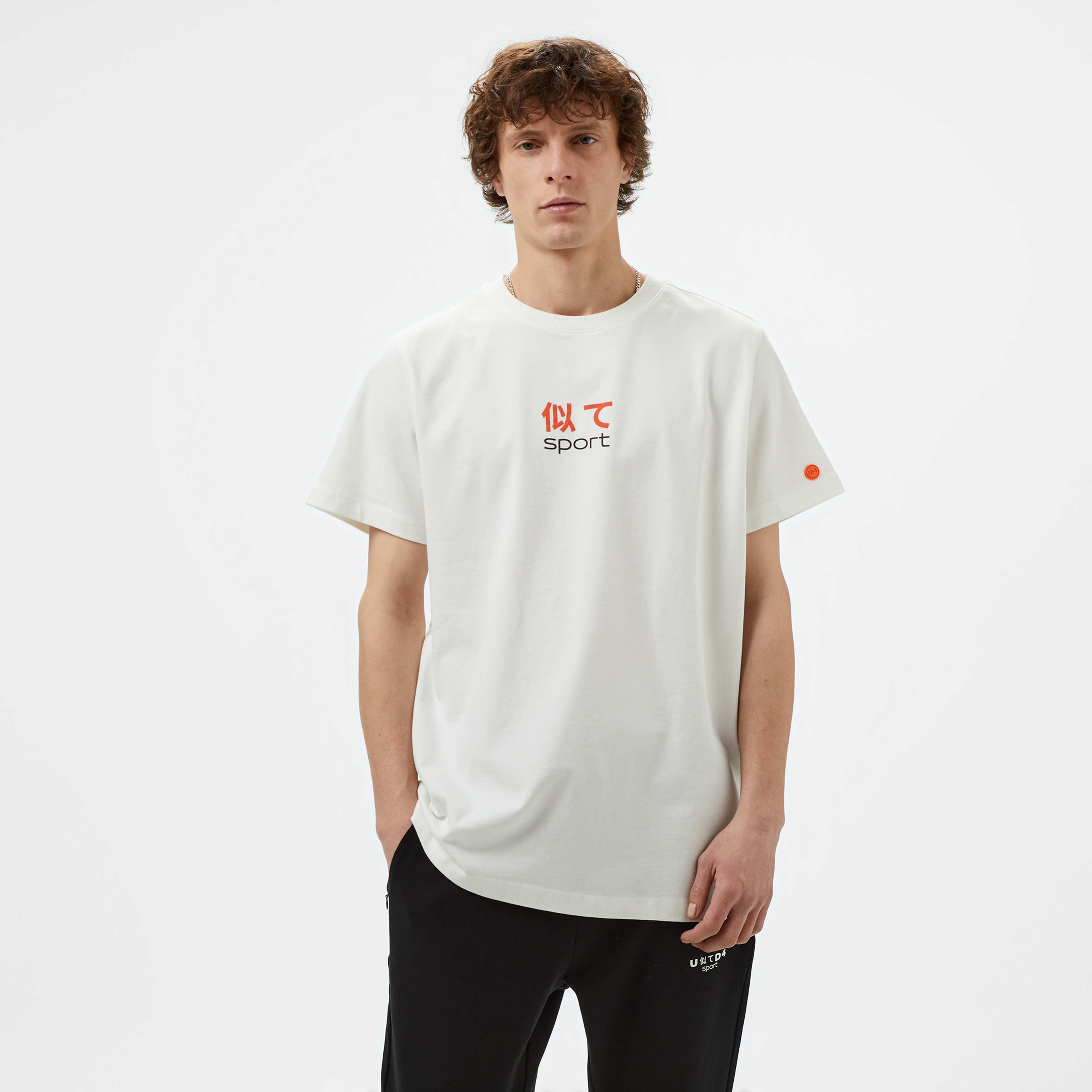 UNITED4 Sport Erkek Beyaz T-Shirt