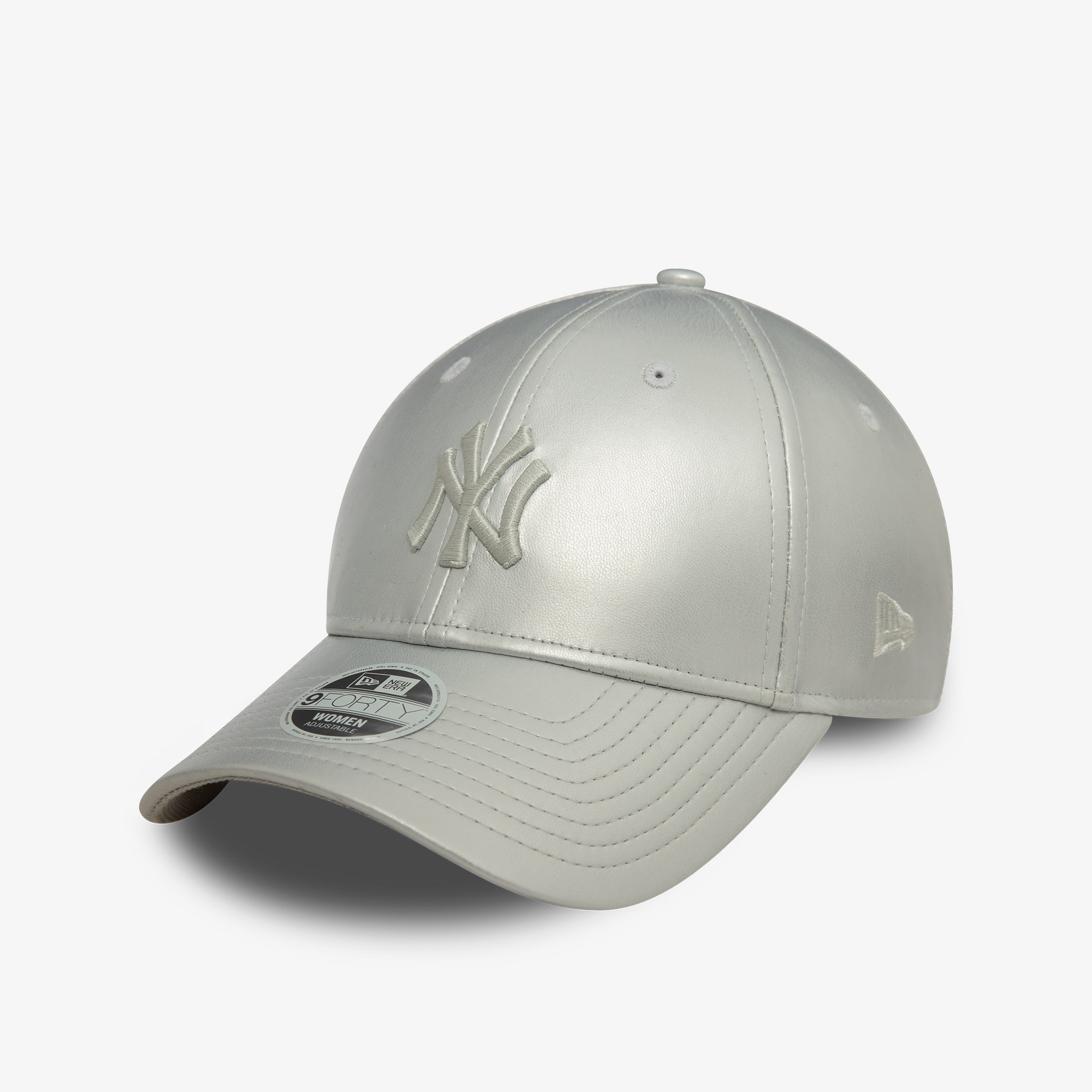 New Era New York Yankees Midi PU Kadın Gri Şapka