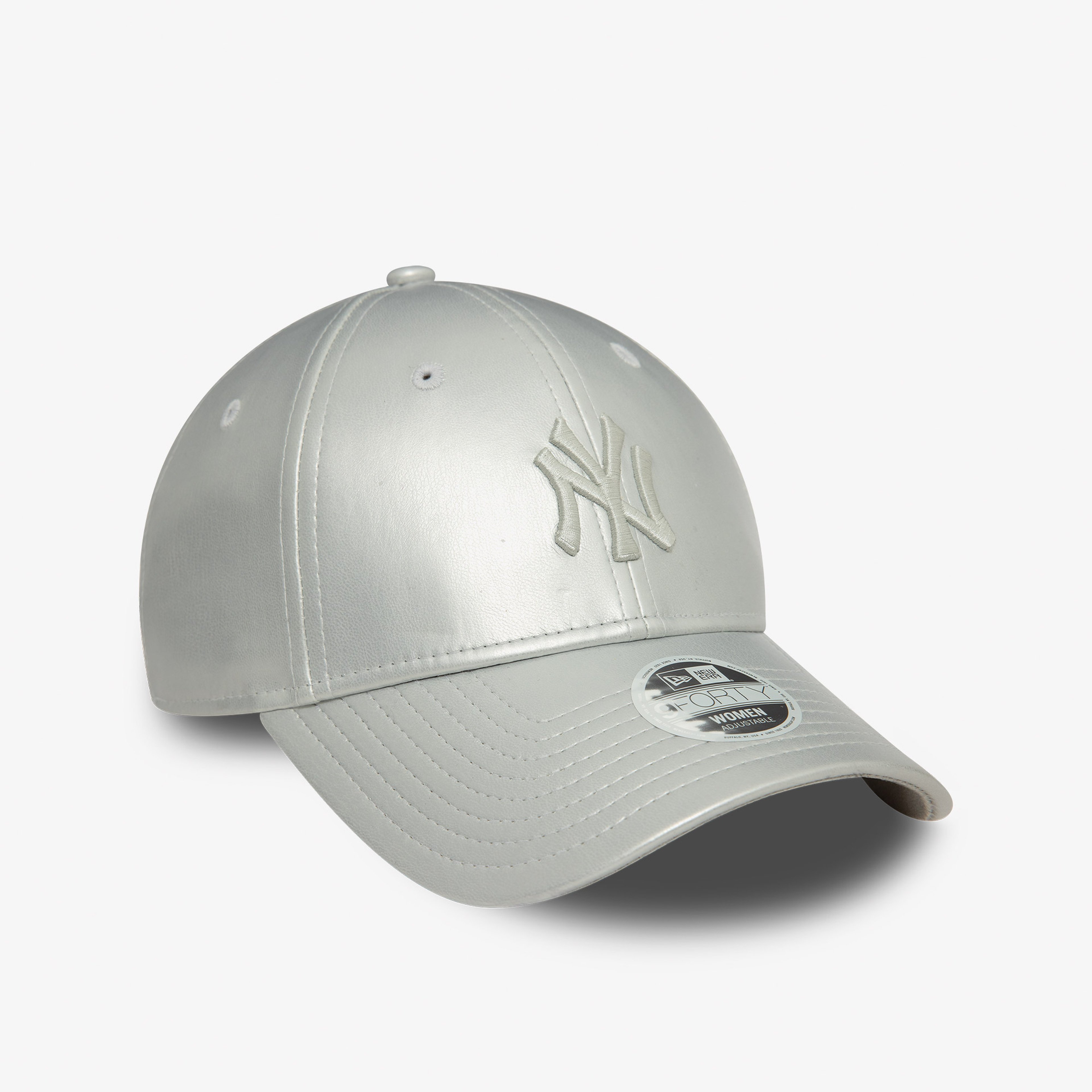 New Era New York Yankees Midi PU Kadın Gri Şapka