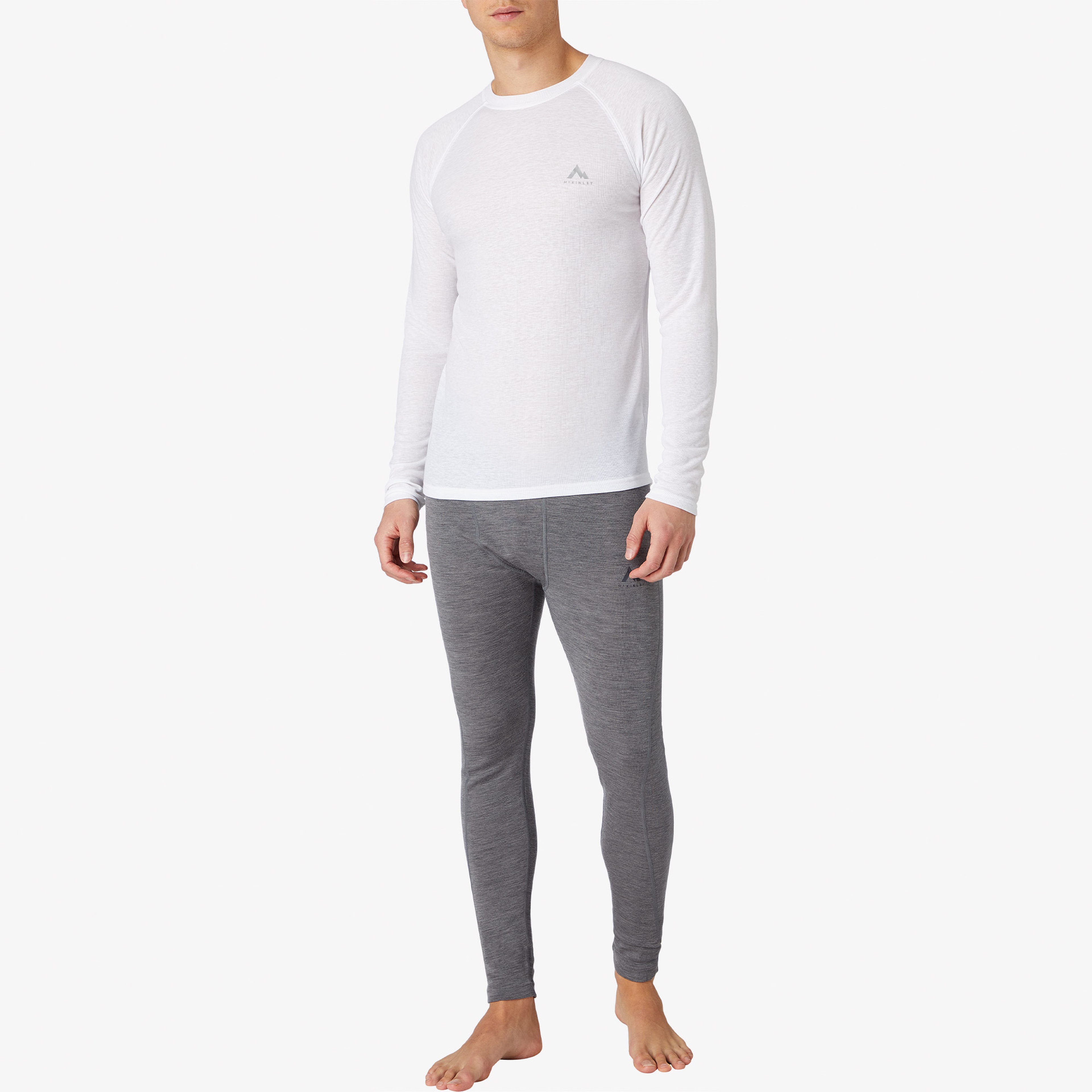 Mc Kinley Waldo II Termal Beyaz Siyah Uzun Kollu T-Shirt