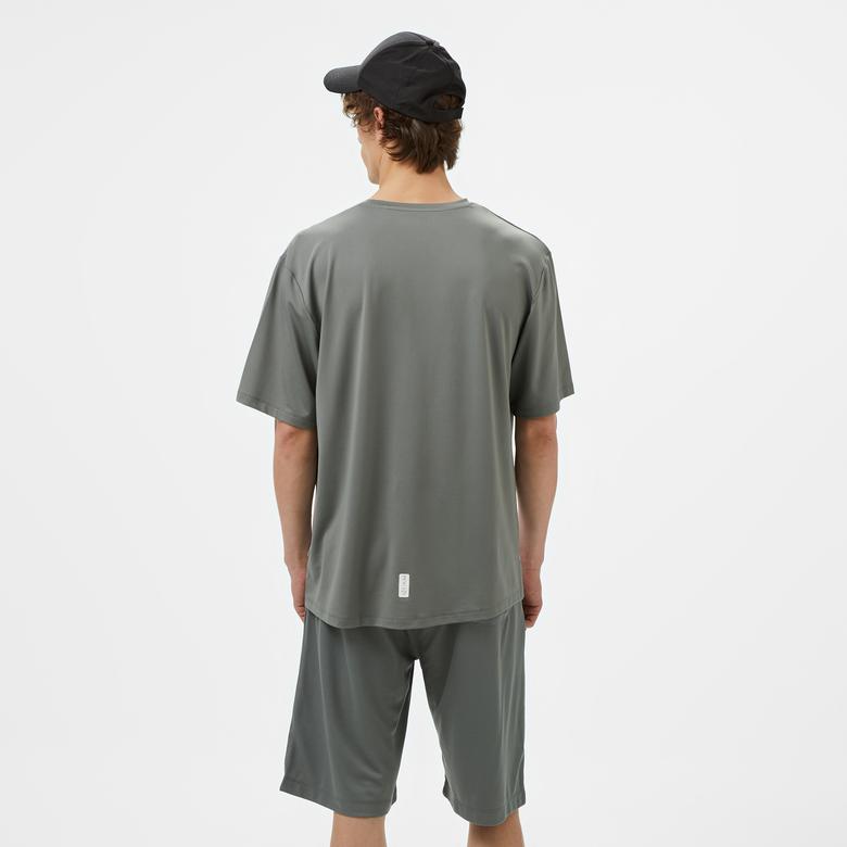 UNITED4 Sport Erkek Gri/Beyaz Antrenman T-Shirt