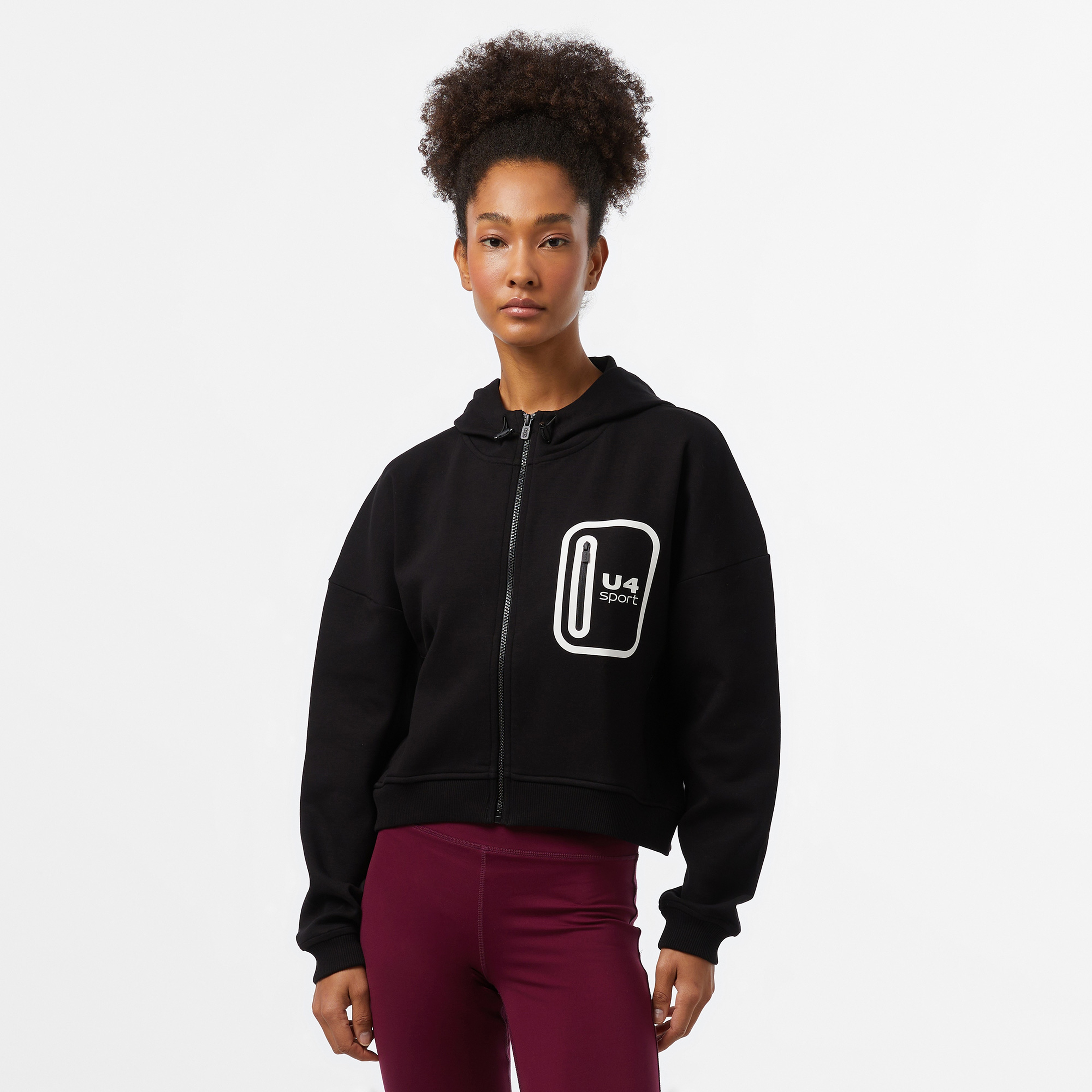 UNITED4 Sport Kadın Siyah Eşofman Üstü