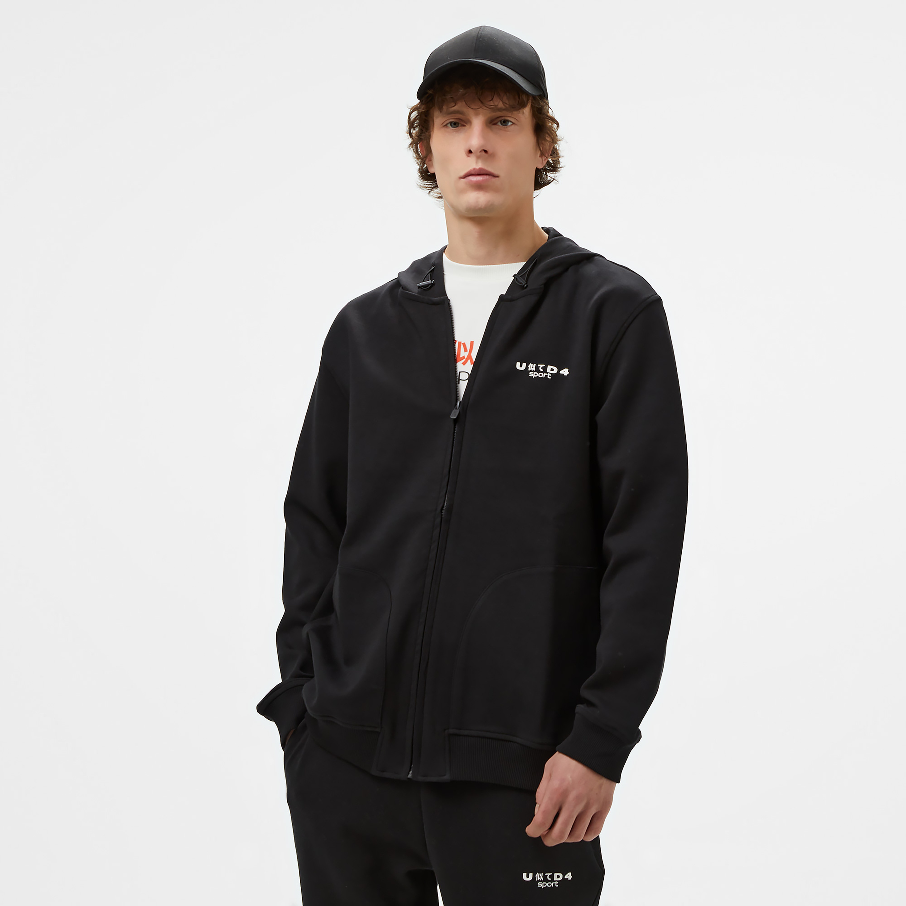 UNITED4 Sport Erkek Siyah Eşofman Üstü