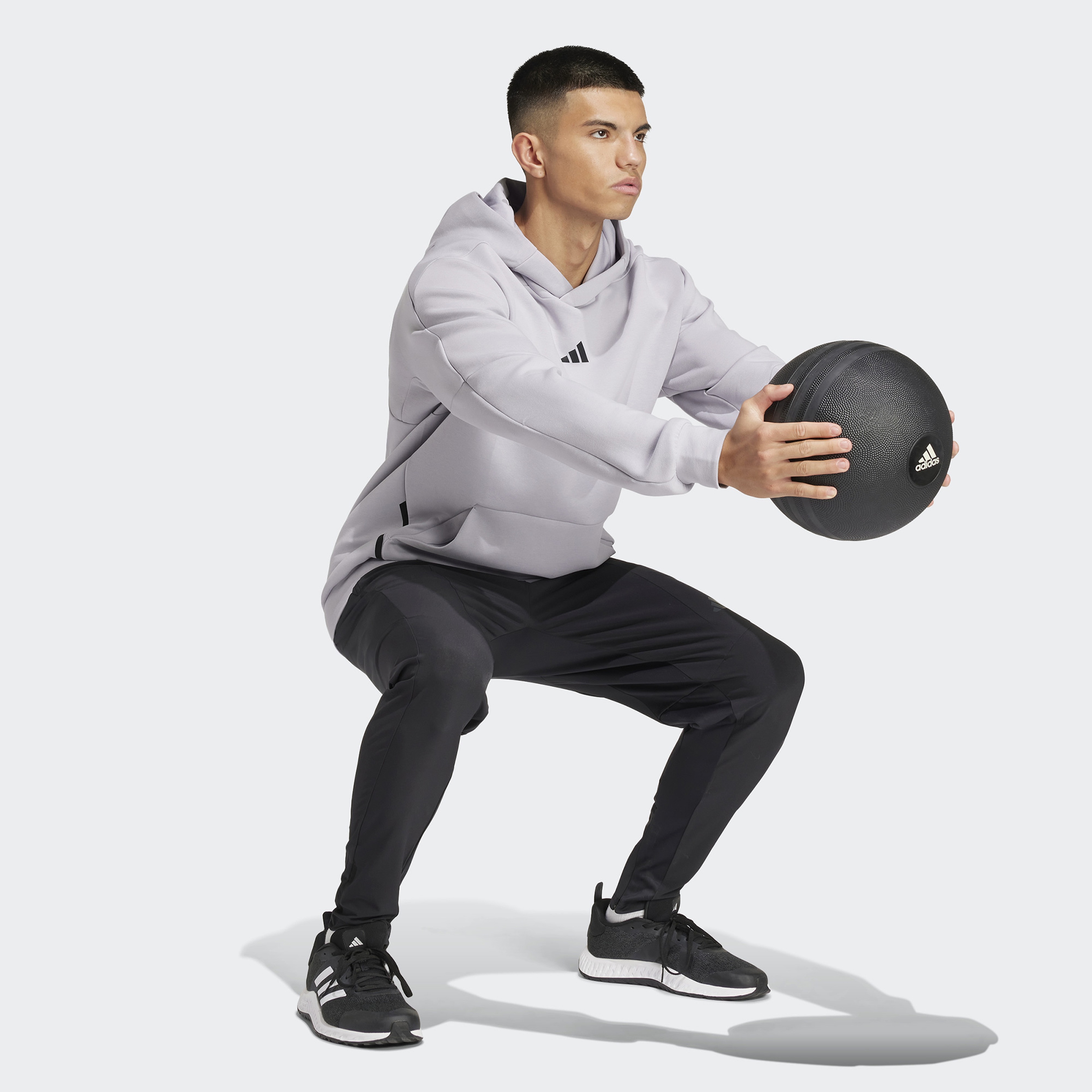 adidas Designed for Training Erkek Gri Sweatshirt