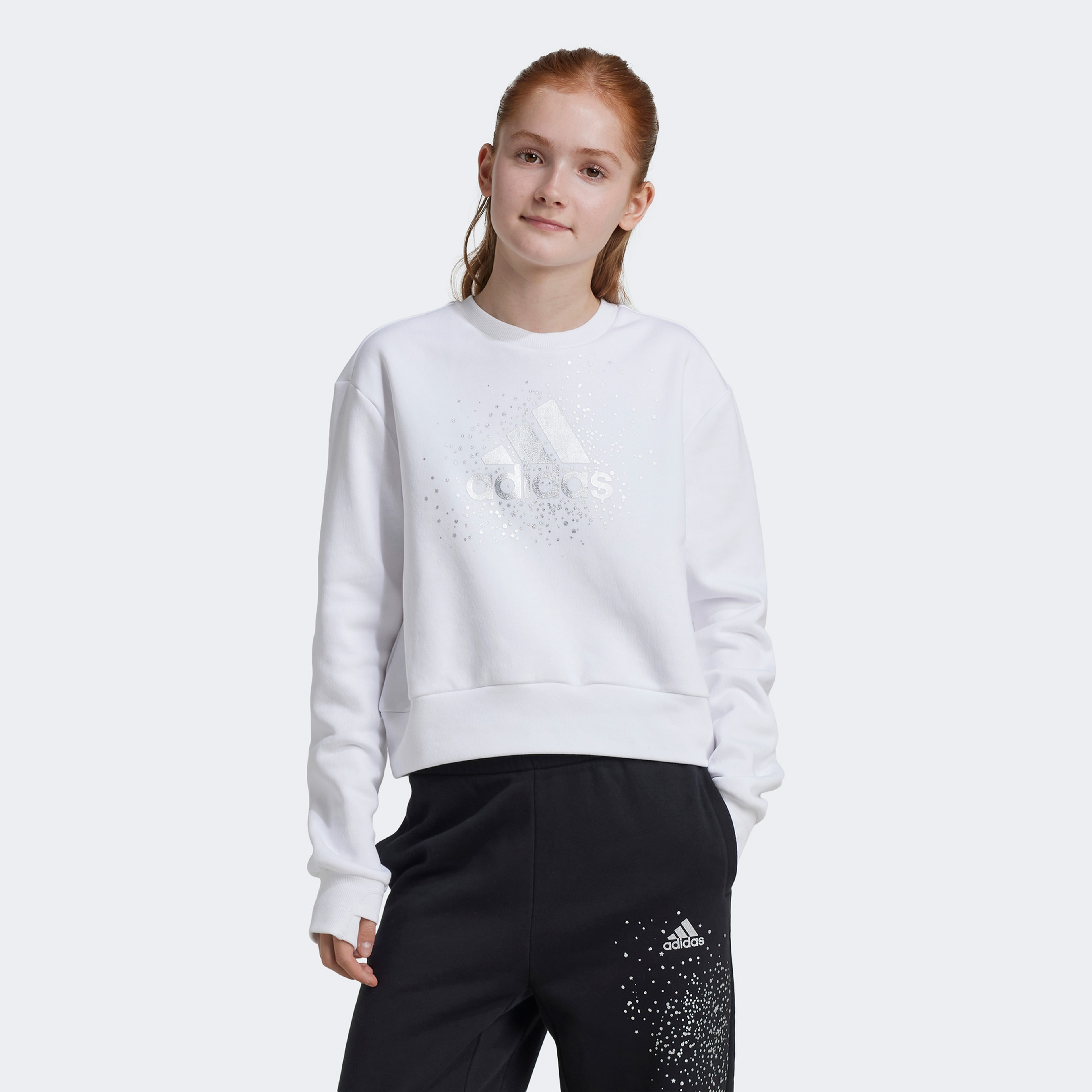 adidas Crew Çocuk Beyaz Günlük Sweatshirt