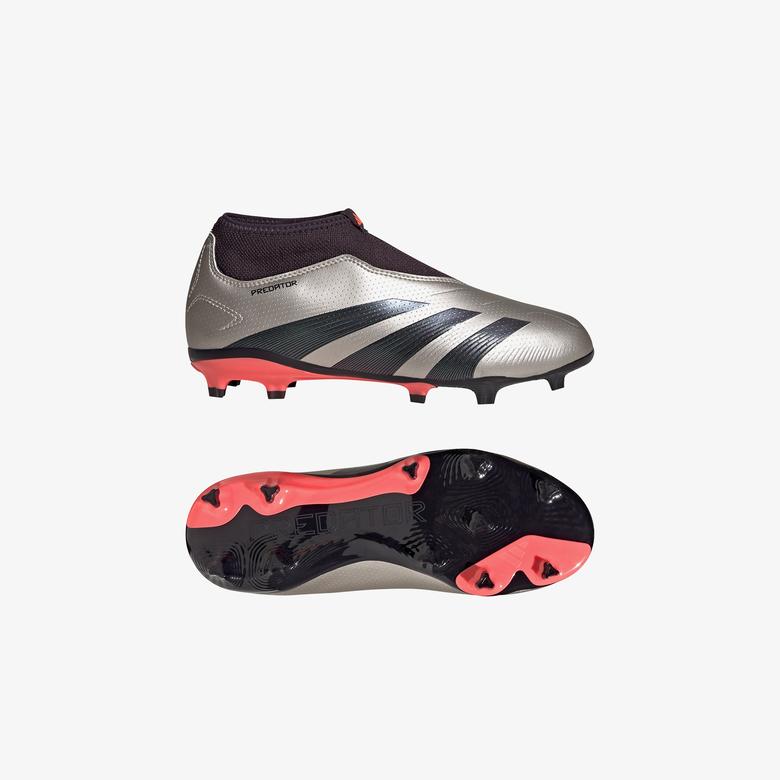 adidas Predator FG Laceless Çocuk Gri Çim Saha Kramponu