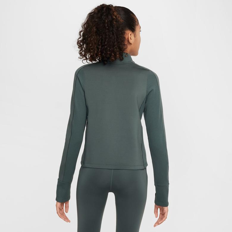 Nike Pro Therma Fit Half Zipped Çocuk Yeşil Antrenman Üst