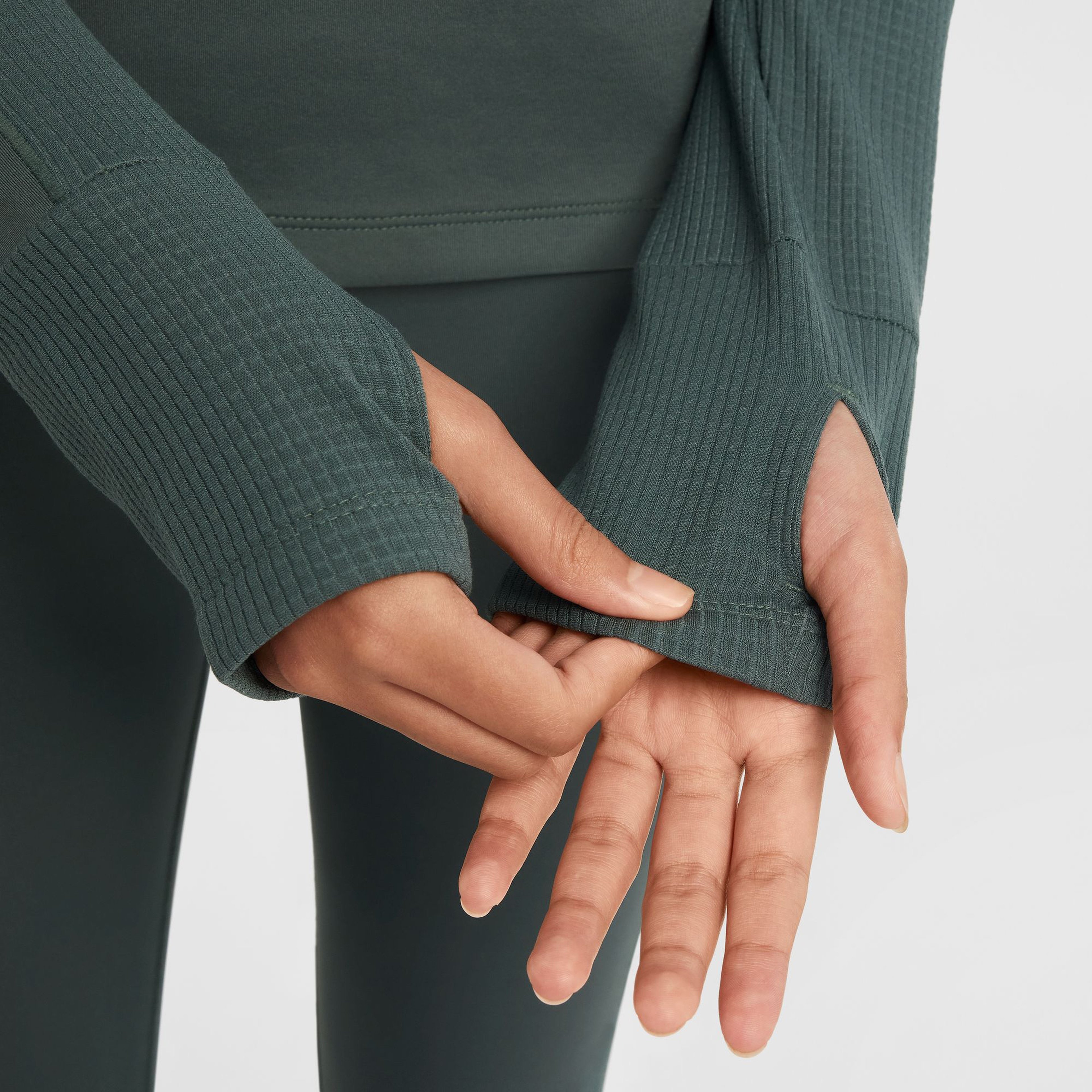 Nike Pro Therma Fit Half Zipped Çocuk Yeşil Antrenman Üst