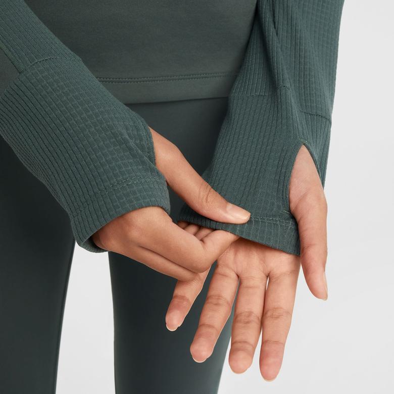 Nike Pro Therma Fit Half Zipped Çocuk Yeşil Antrenman Üst
