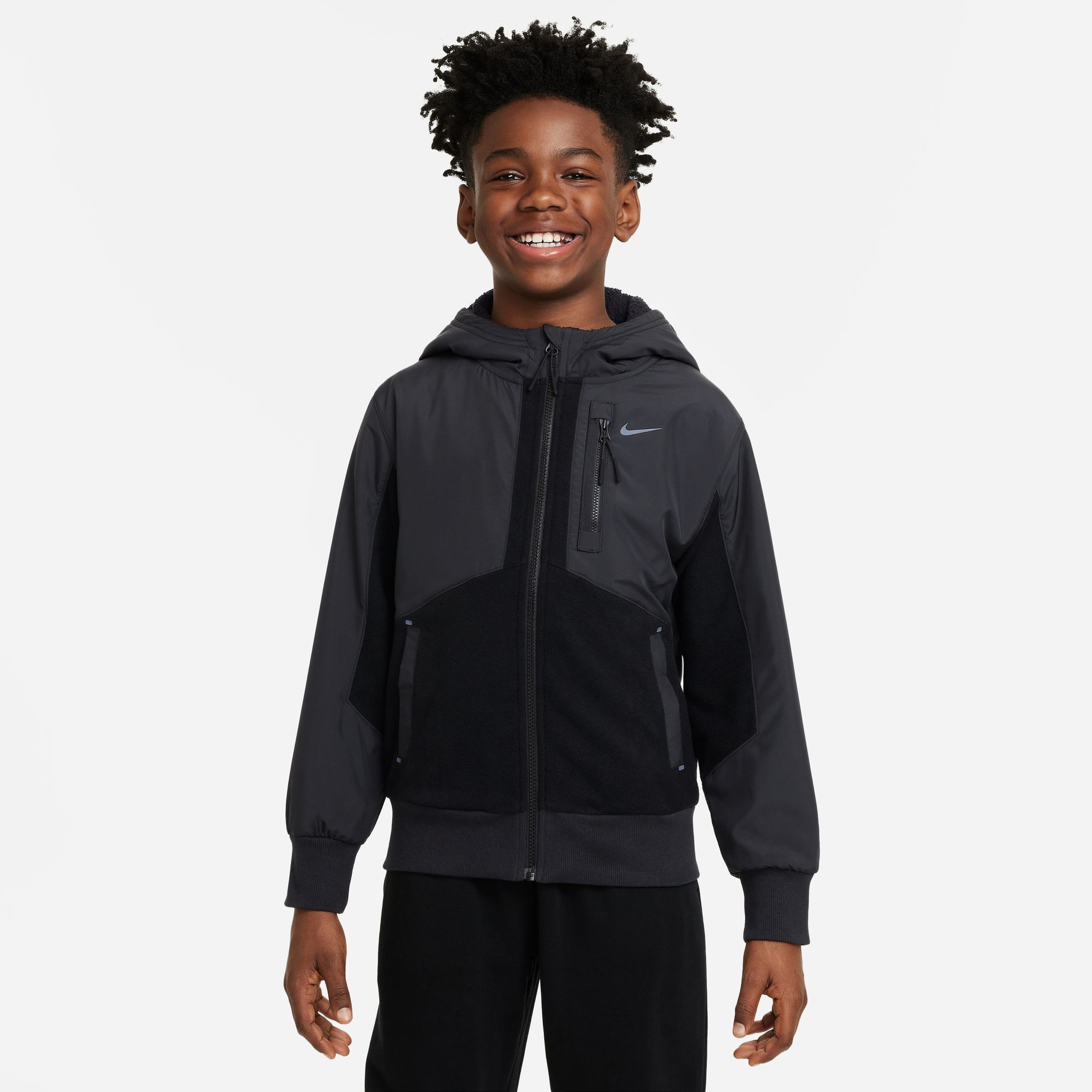 Nike Sportswear City Utility EasyOn Therma Fit Çocuk Siyah Günlük Ceket