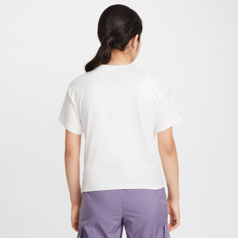 Nike Sportswear Boxy Essentials Çocuk Beyaz Günlük T-Shirt