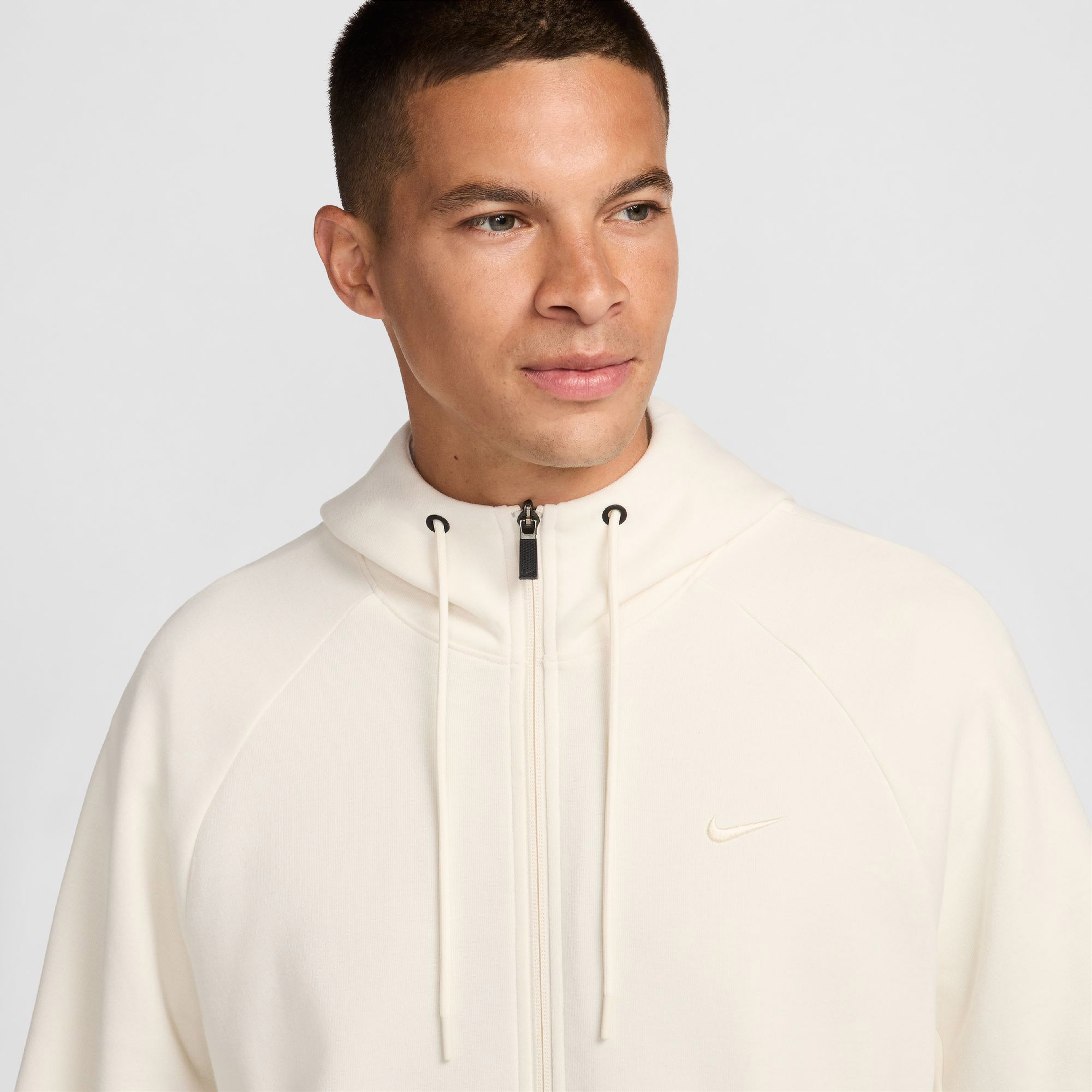 Nike Primary Dri Fit UV Full Zip Erkek Krem Günlük Sweatshirt