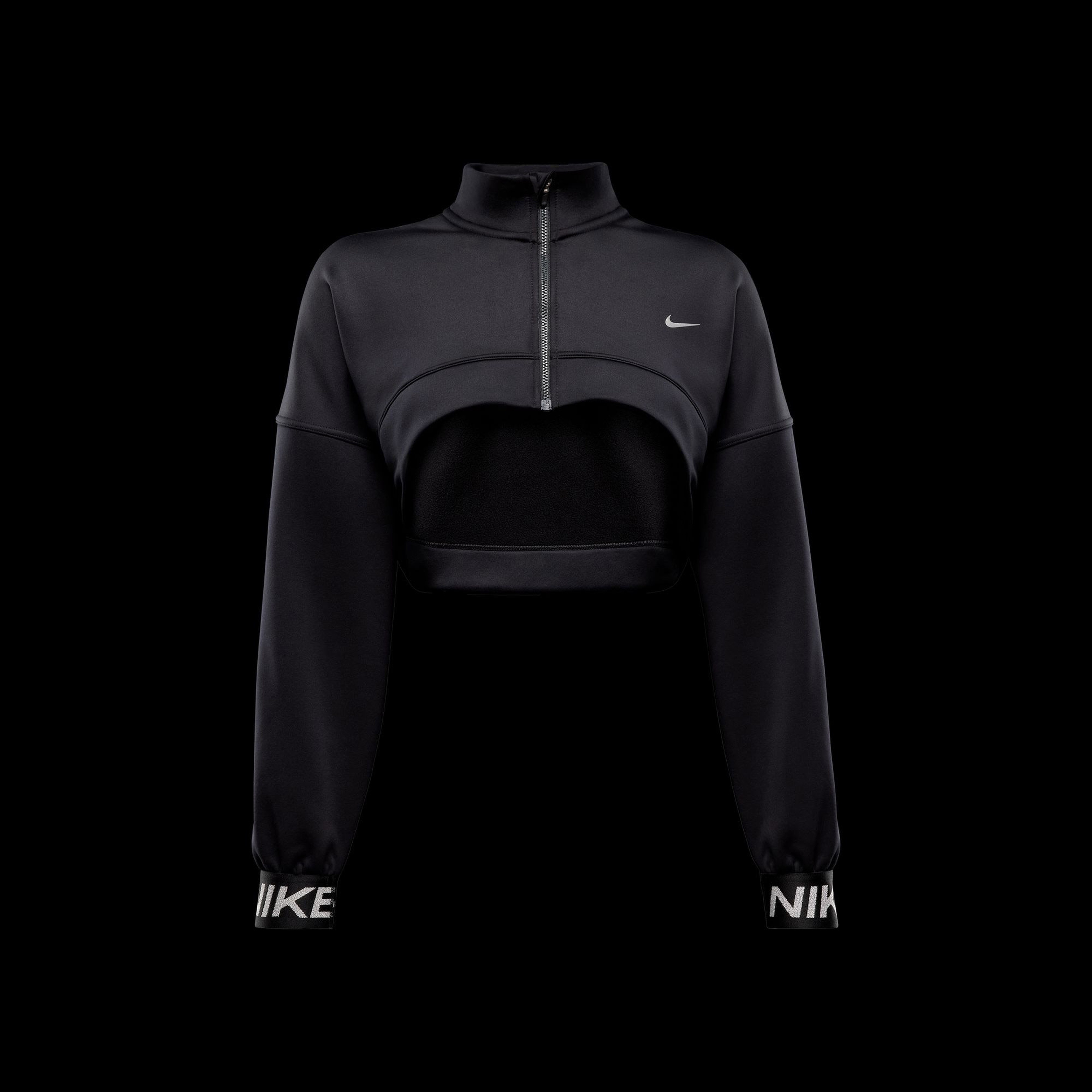 Nike Pro Capsule Fleece Cropped Kadın Siyah Antrenman Üstü