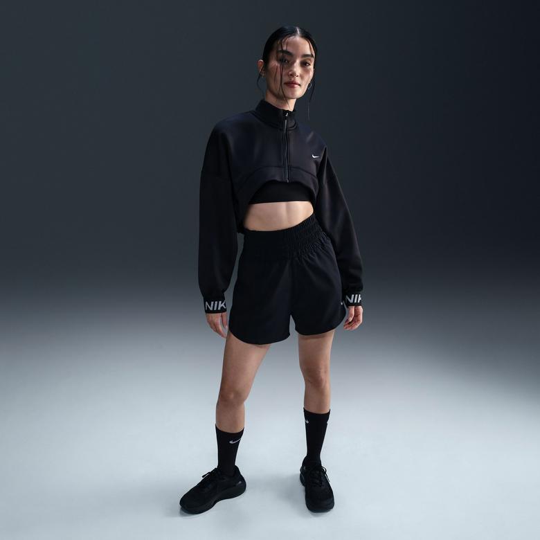 Nike Pro Capsule Fleece Cropped Kadın Siyah Antrenman Üstü