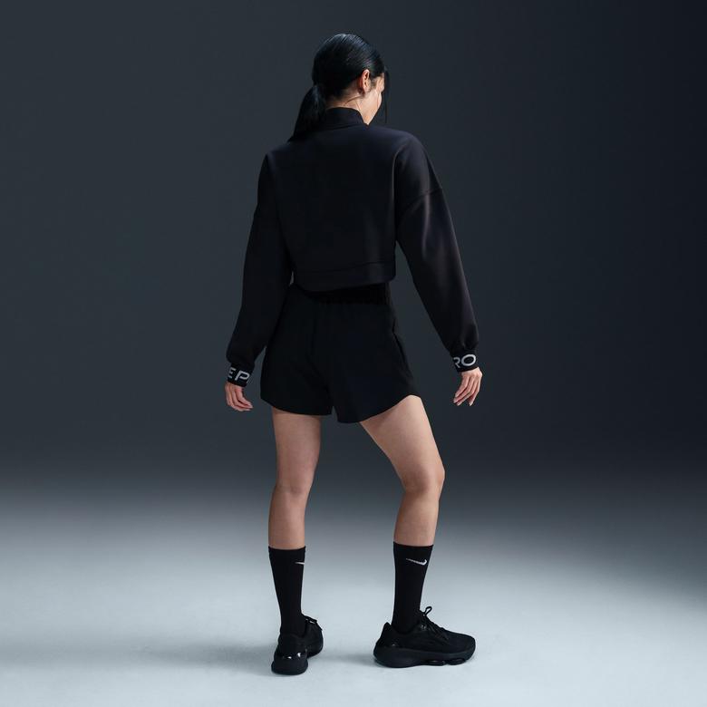 Nike Pro Capsule Fleece Cropped Kadın Siyah Antrenman Üstü