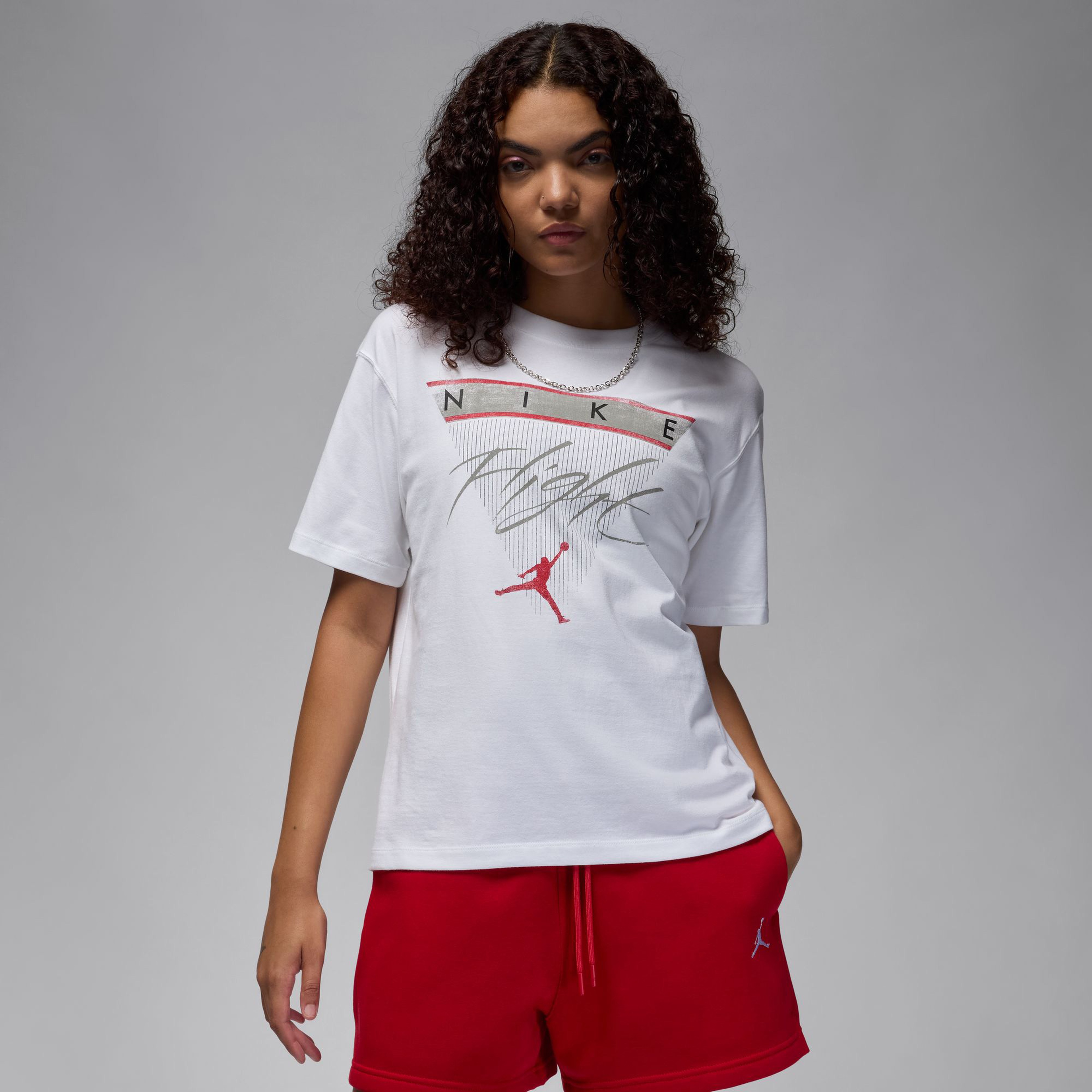 Jordan Flight Heritage Graphics Kadın Kahverengi Günlük T-Shirt