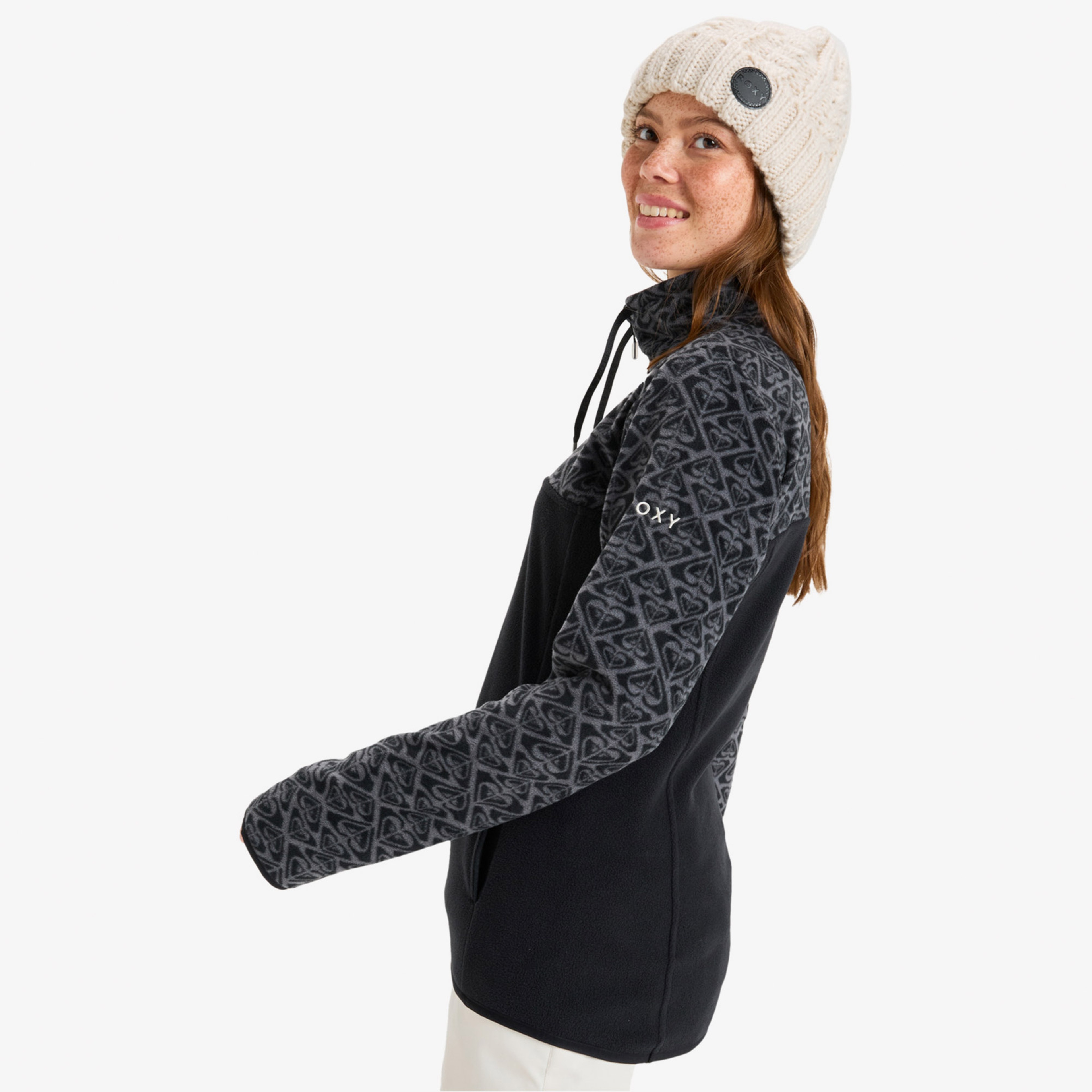 Roxy Sayna Half Zipped Kadın Siyah Polar ÜstMERJFT04831| Occasion