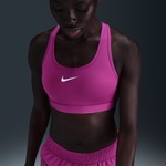 Nike Swoosh Medium Support Kadın Mor Antrenman Bra