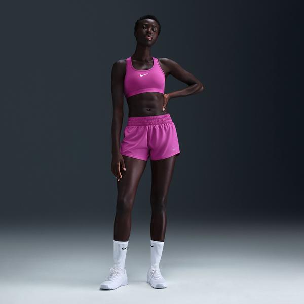 Nike Swoosh Medium Support Kadın Mor Antrenman Bra