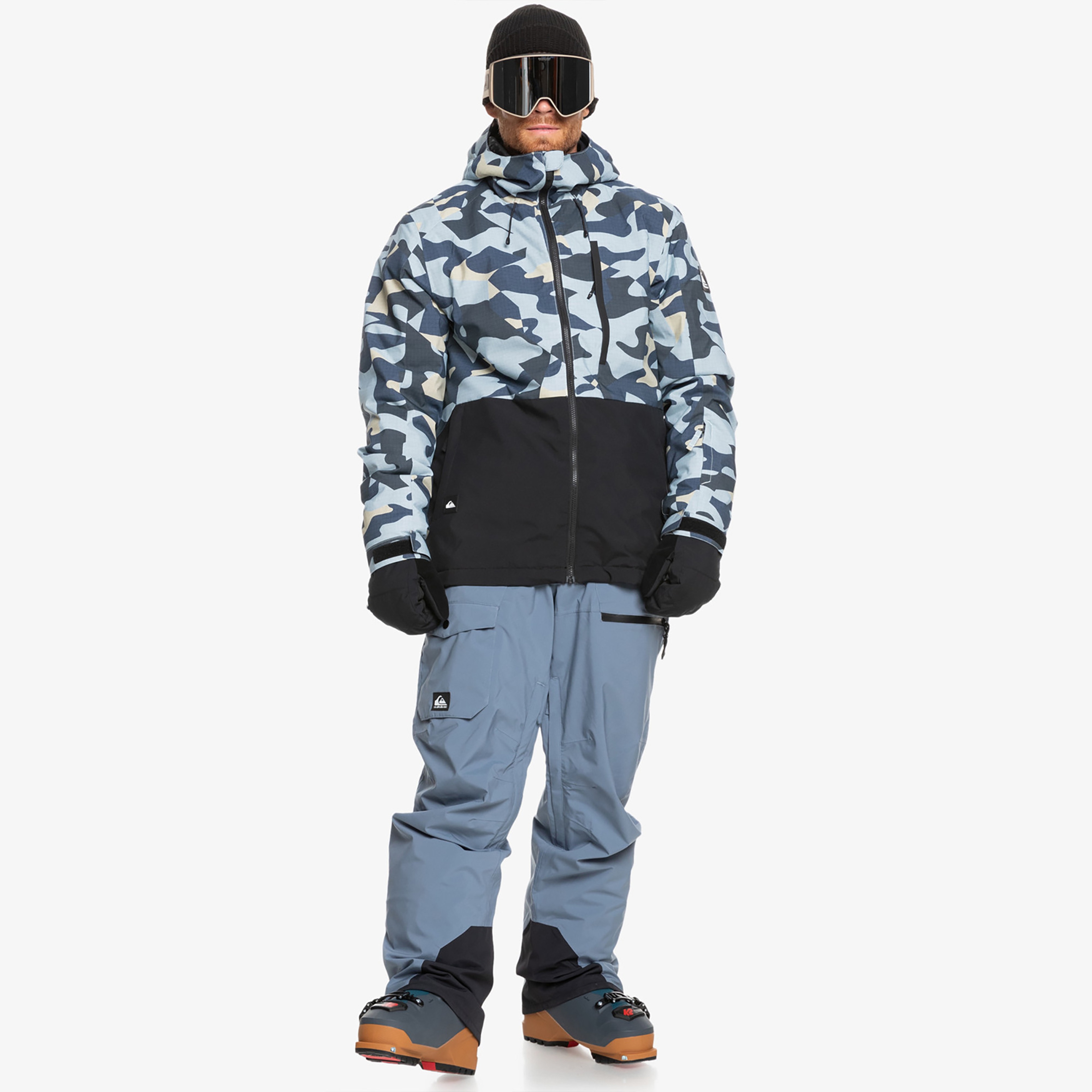 Quiksilver Mission Printed JK Erkek Renkli Kayak Montu