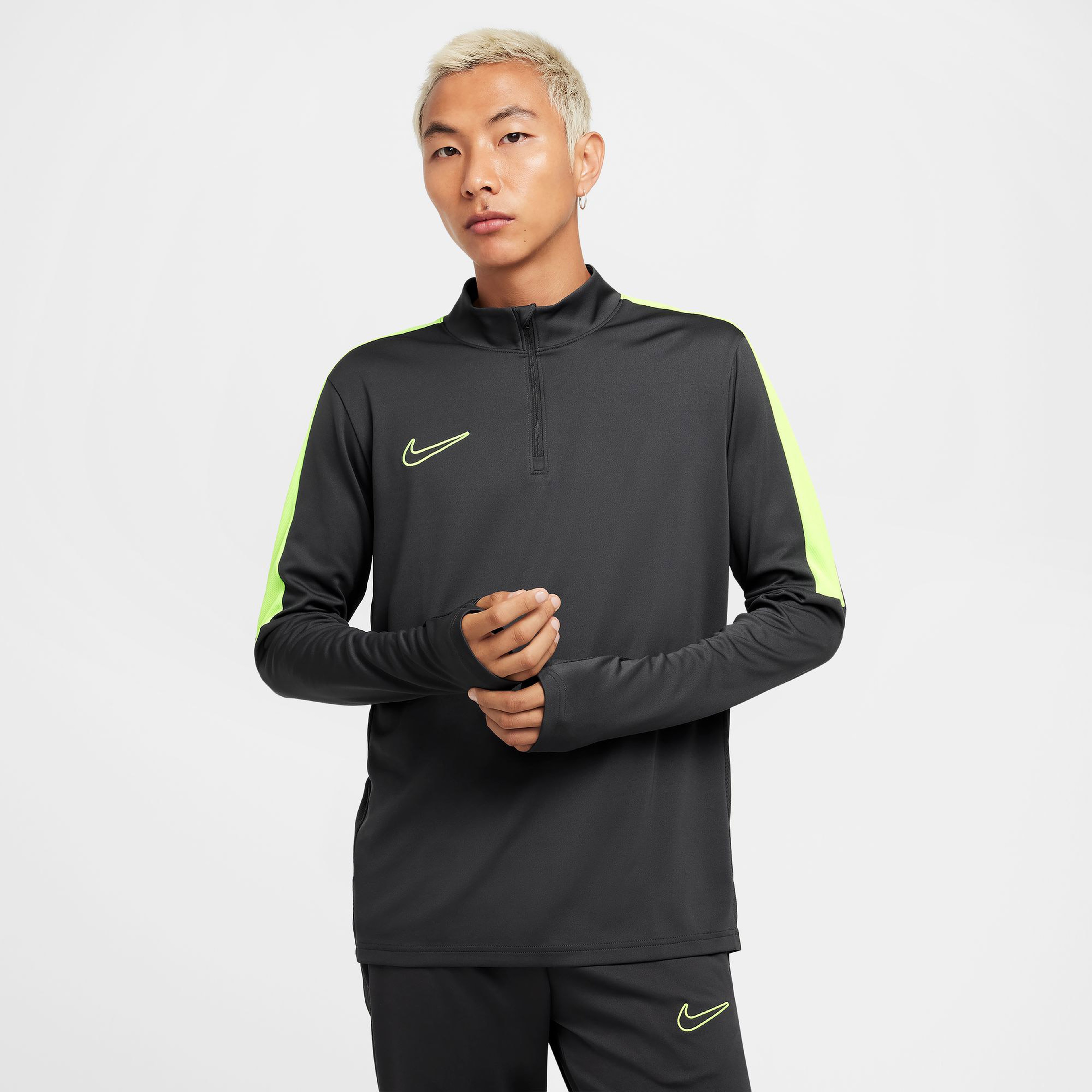 Nike Acdemy Hafl Zipped Erkek Gri Futbol Üstü