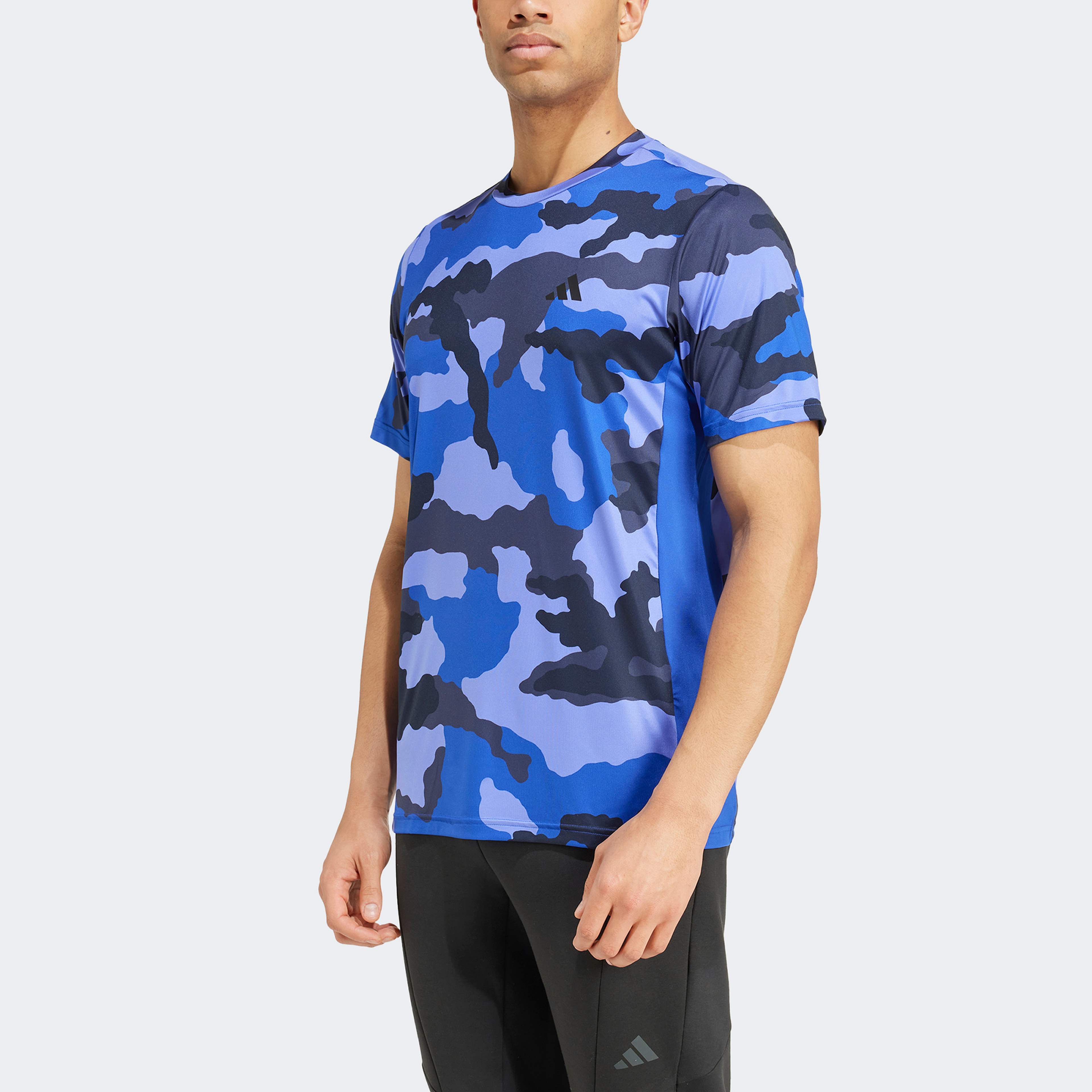 adidas Train Essentials Camo Erkek Mavi Antrenman T-Shirt