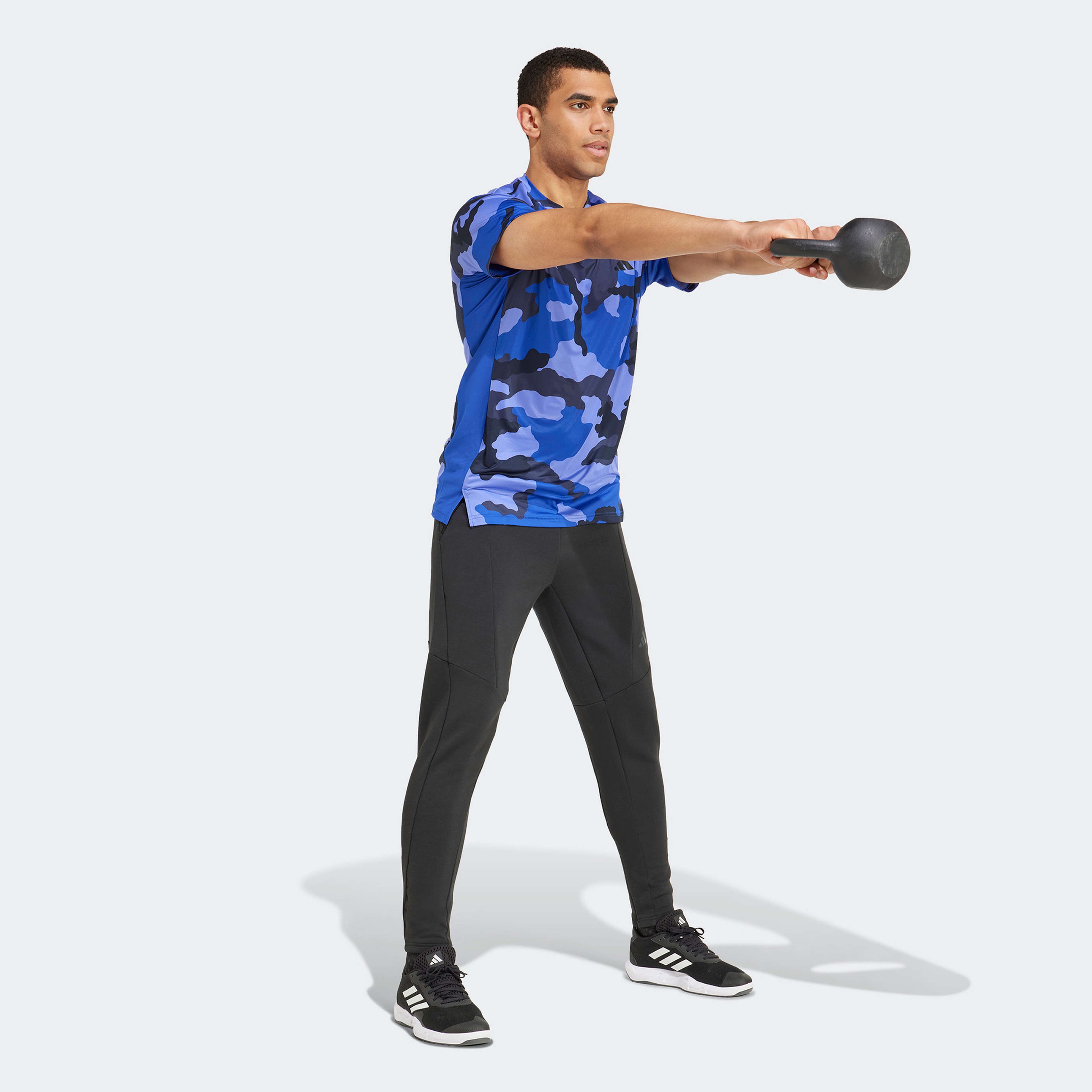 adidas Train Essentials Camo Erkek Mavi Antrenman T-Shirt