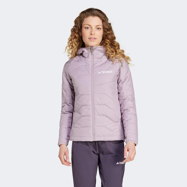 adidas Terrex Multi Synthetic Insulated Kadın Mor Kapüşonlu Mont