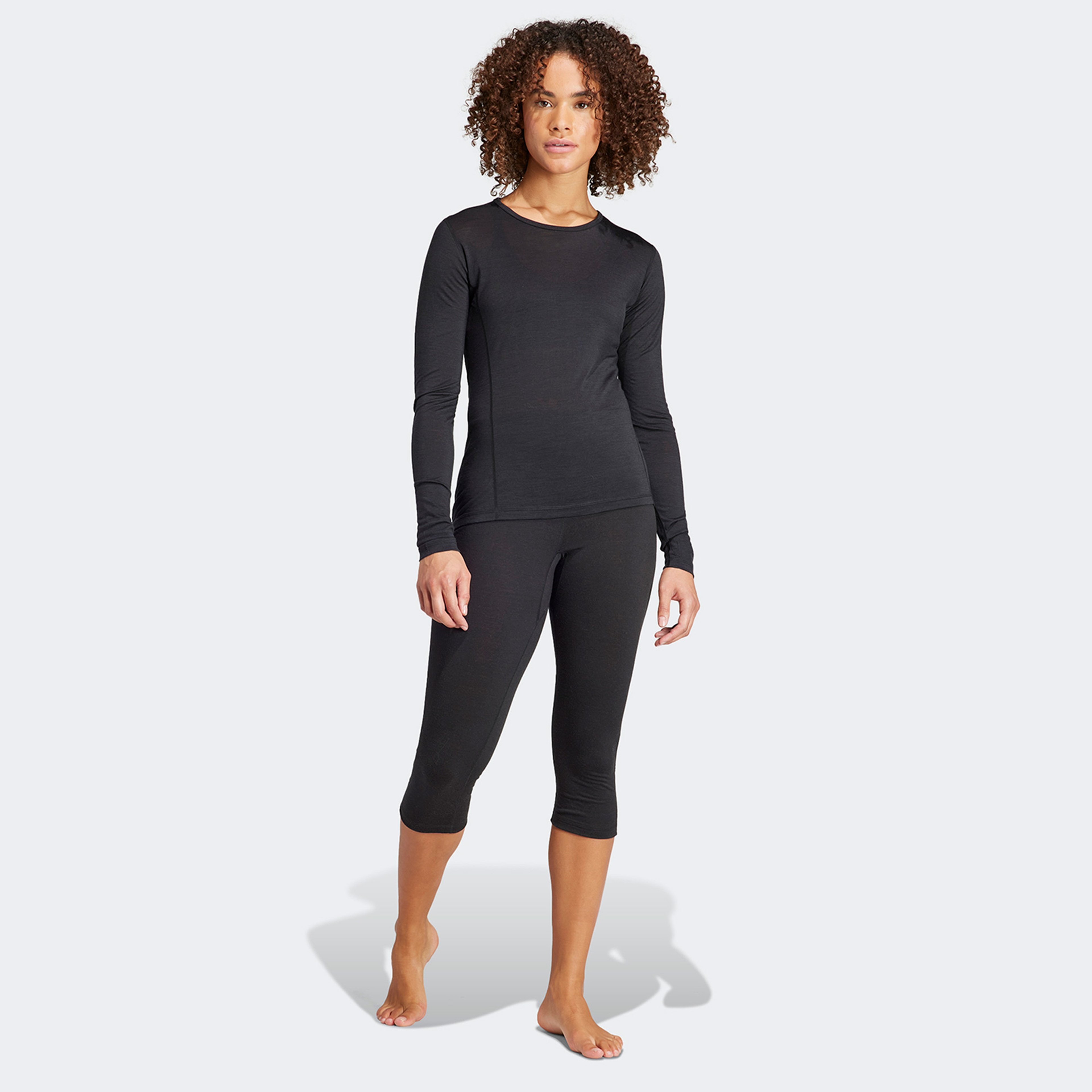 adidas Xperior Merino Erkek Siyah Uzun Kollu Antrenman T-Shirt