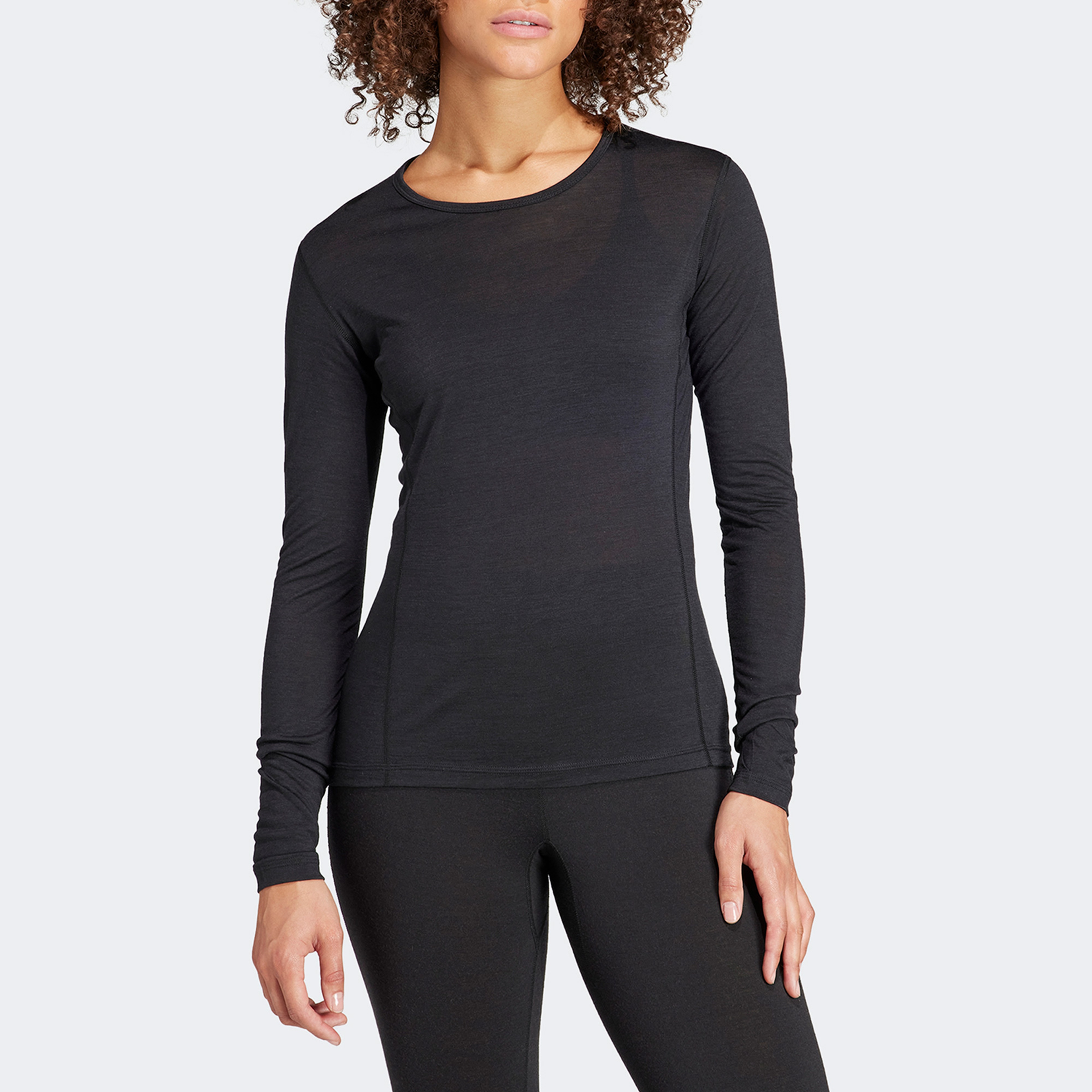 adidas Xperior Merino Erkek Siyah Uzun Kollu Antrenman T-Shirt