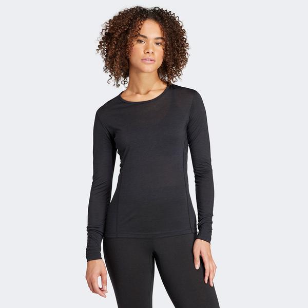 adidas Xperior Merino Erkek Siyah Uzun Kollu Antrenman T-Shirt