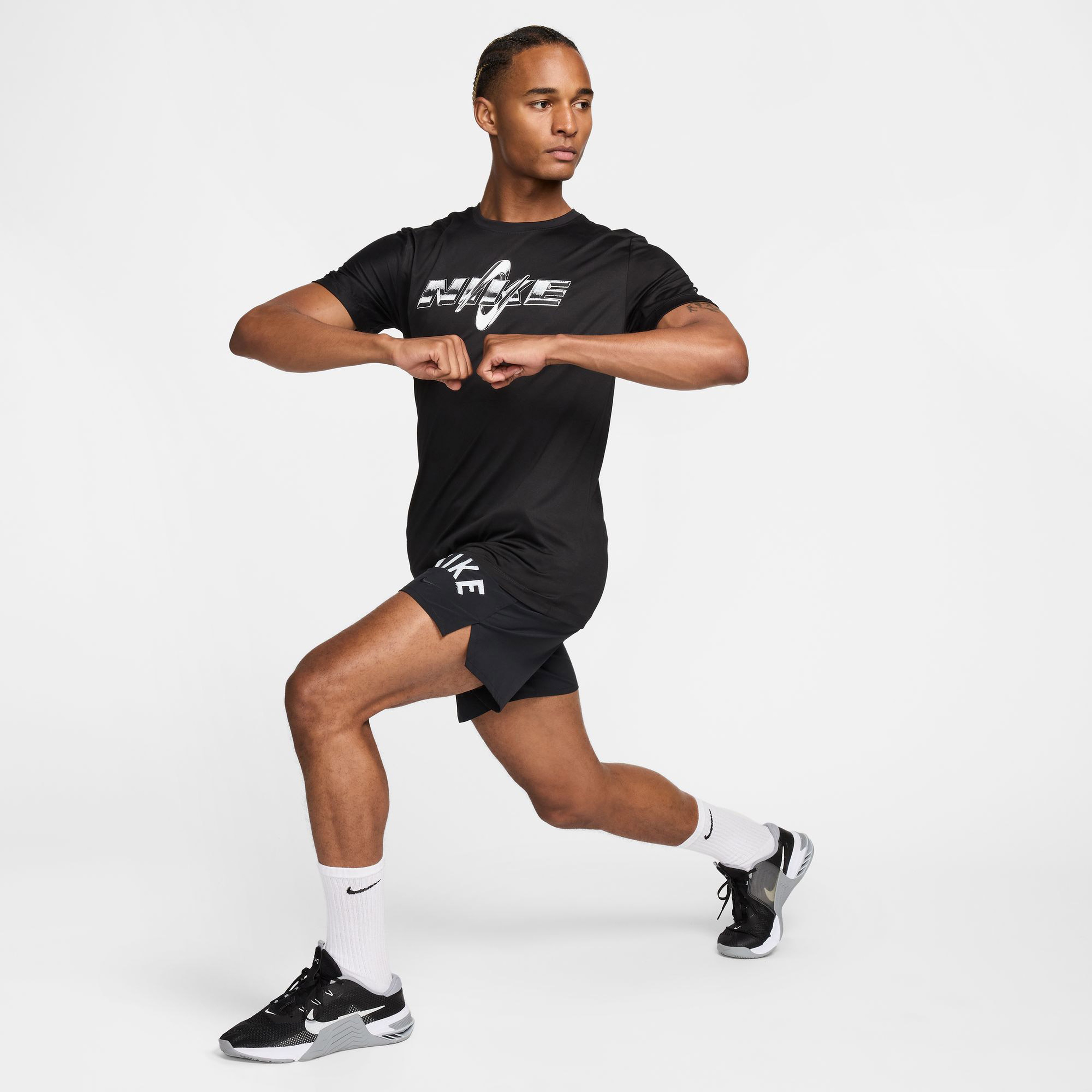 Nike Dri Fit Fitness Erkek Siyah Günlük T-Shirt