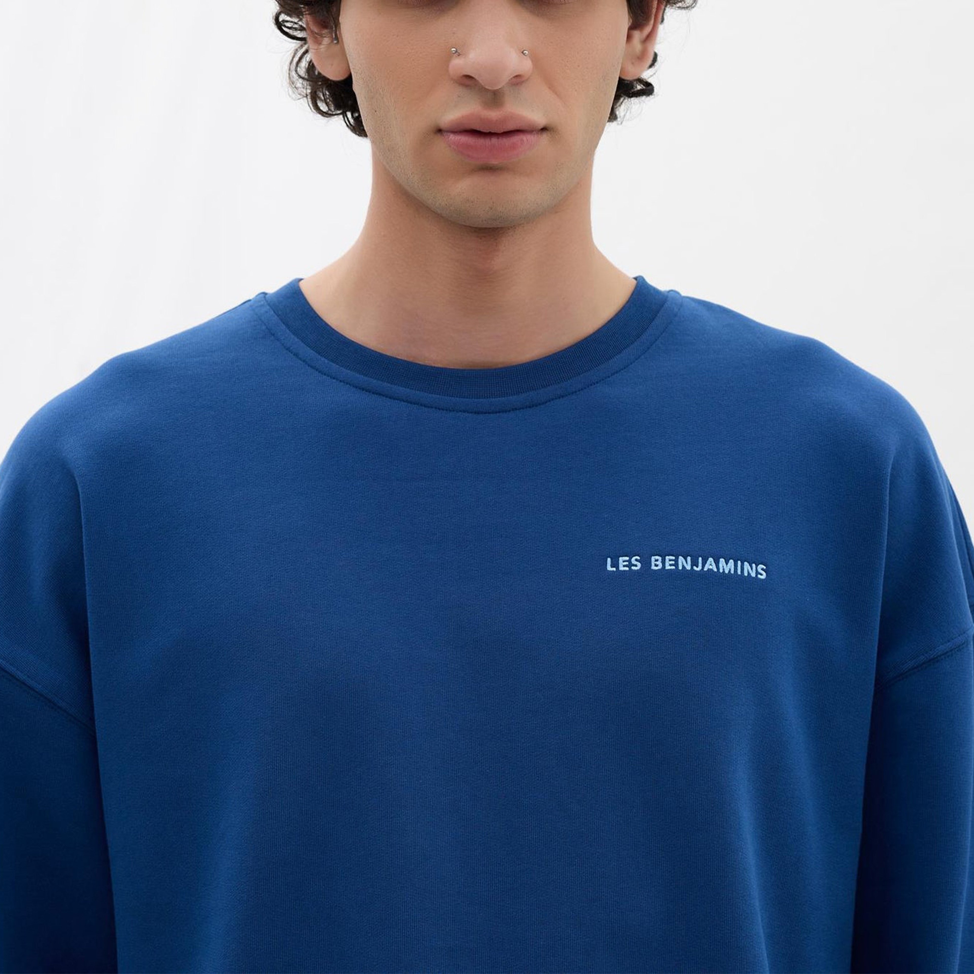 Les Benjamins Core Erkek Mavi Sweatshirt