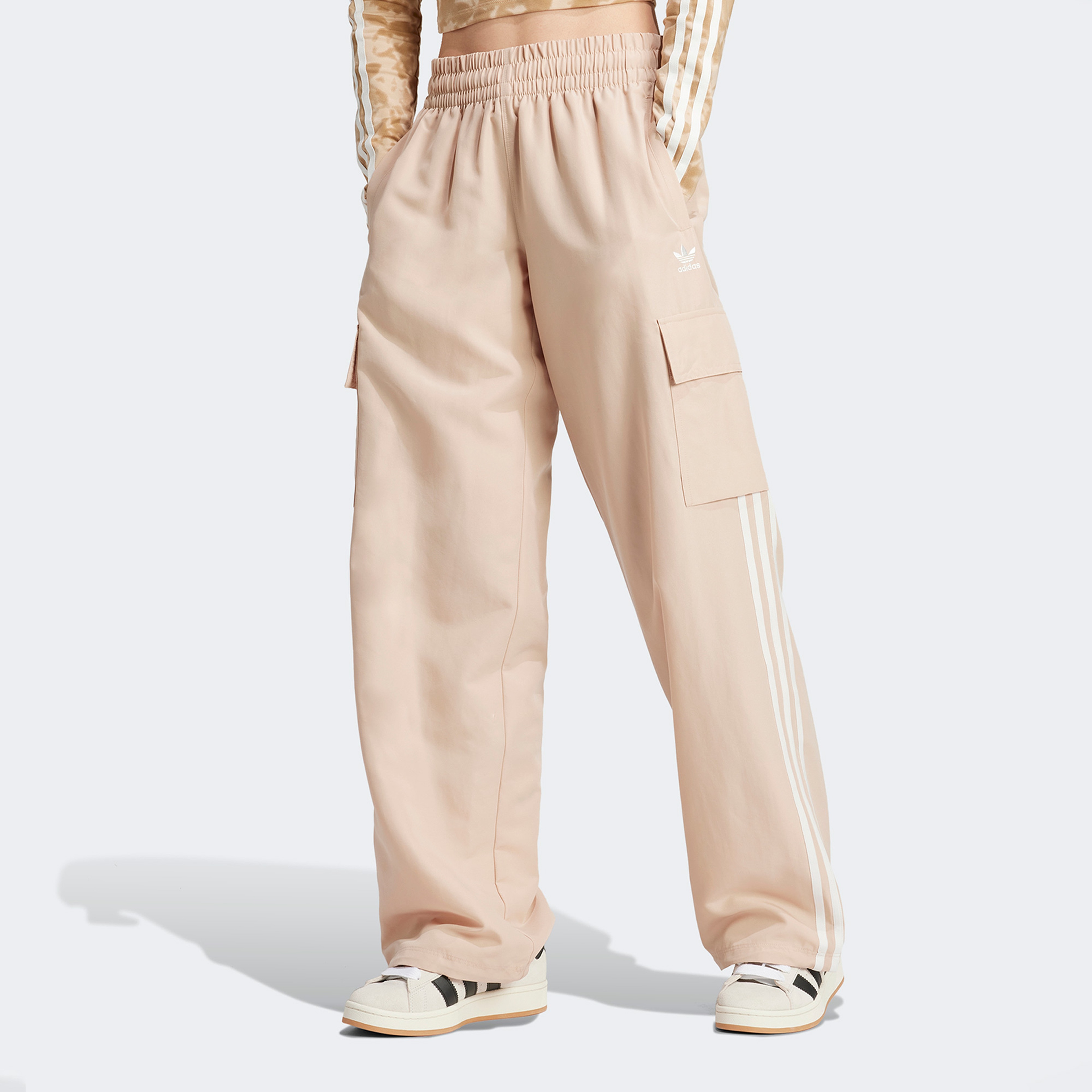 adidas Originals 3 Stripes Cargo Kadın Bej Eşofman Altı