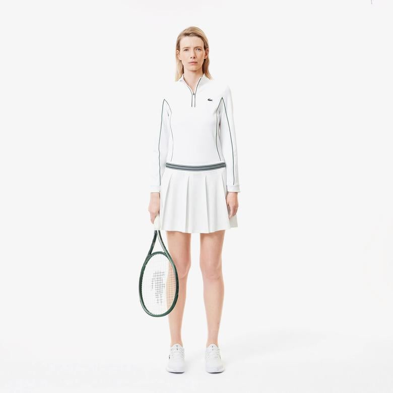 Kadın Tenis Pileli Beyaz Etek