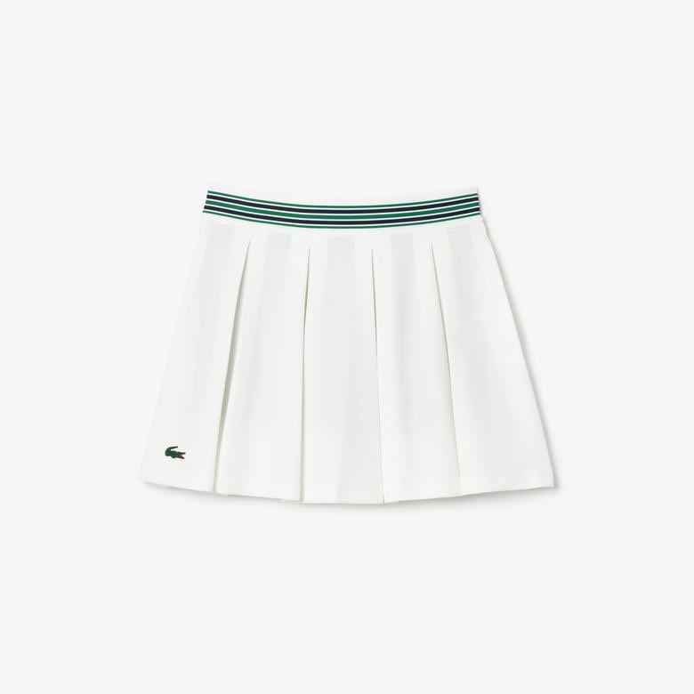 Kadın Tenis Pileli Beyaz Etek