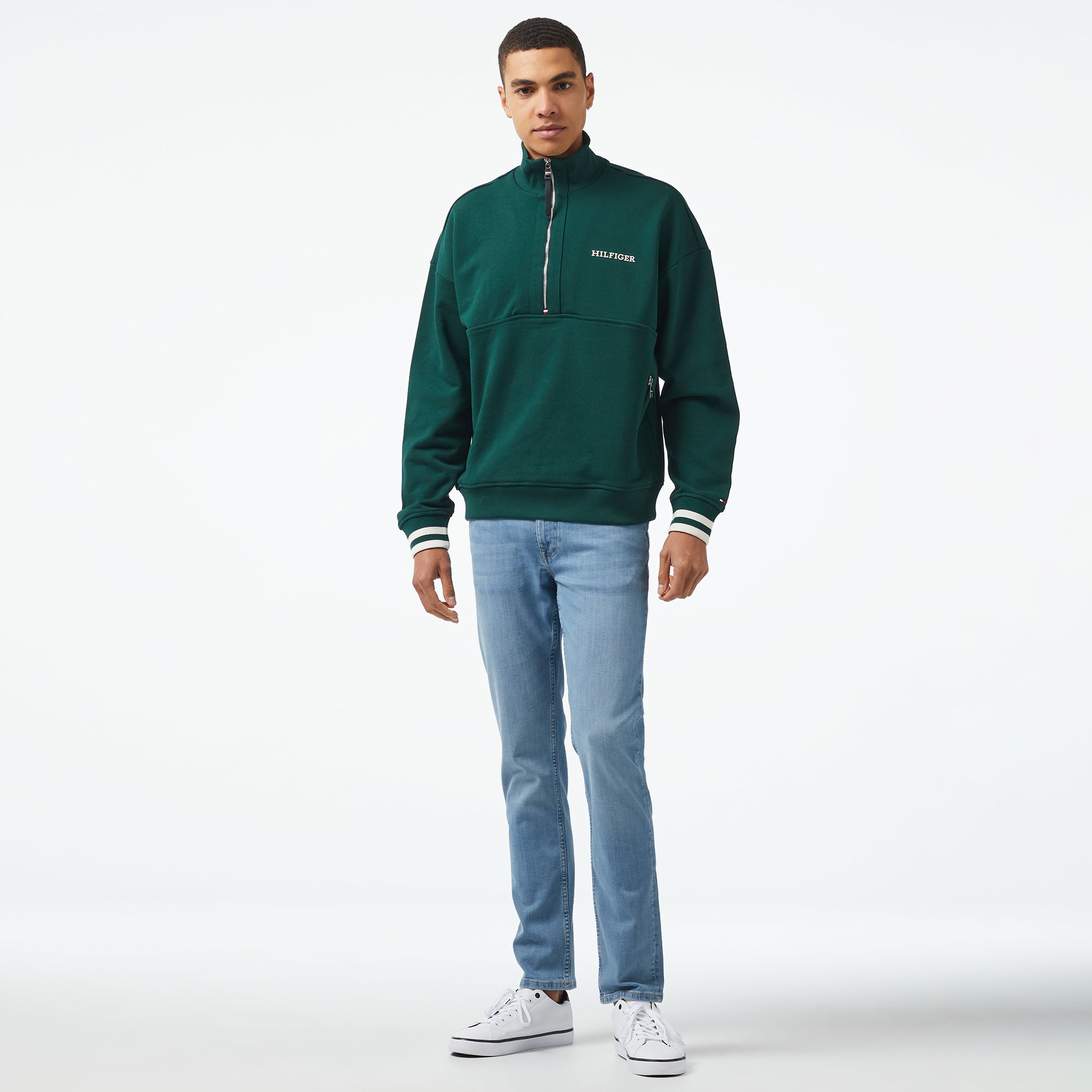 Tommy Hilfiger Erkek Yeşil Sweatshirt