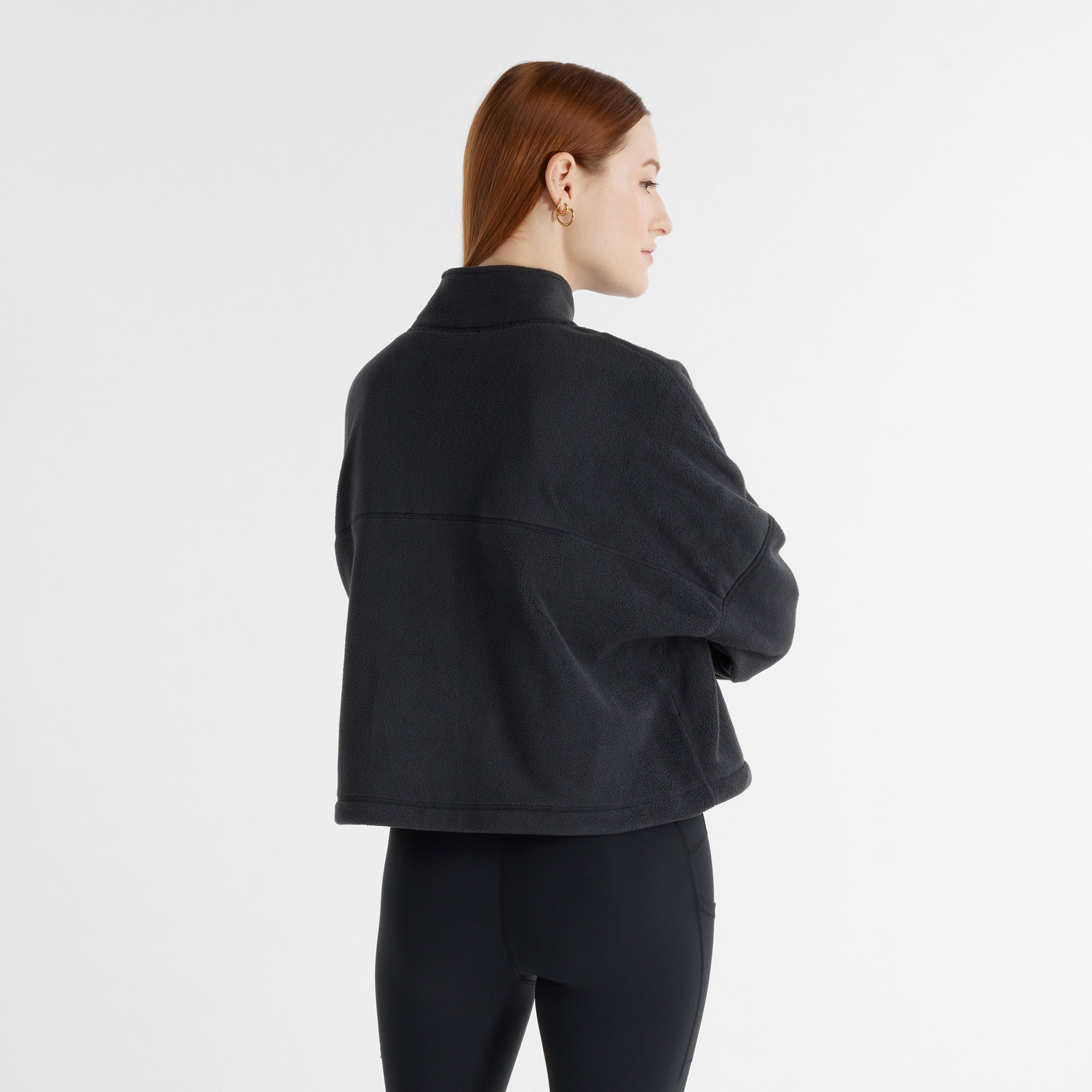 New Balance Polar Fleece Half Zip Kadın Siyah Sweatshirt