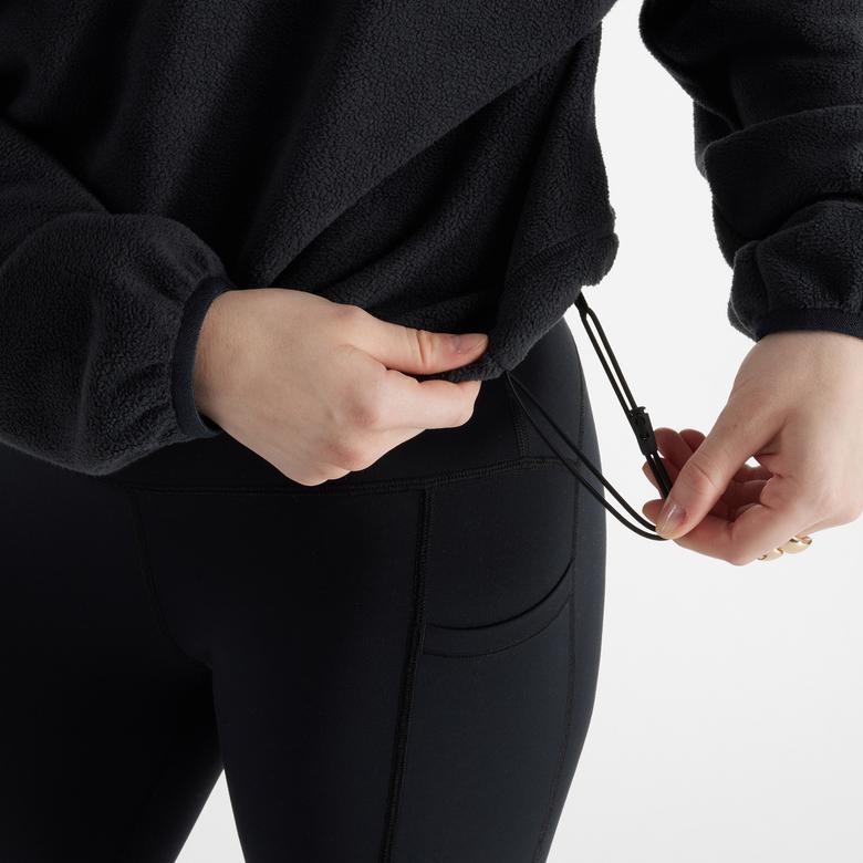 New Balance Polar Fleece Half Zip Kadın Siyah Sweatshirt